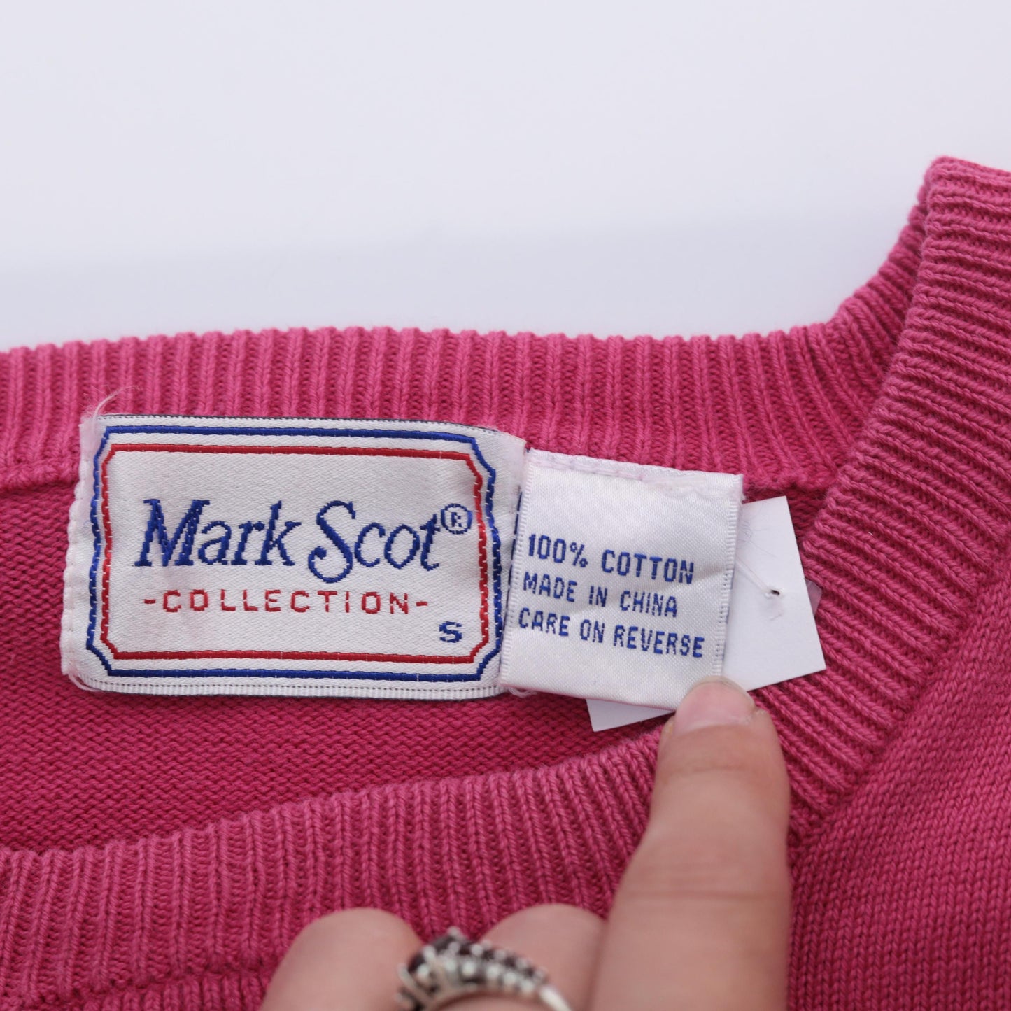 90s Pink Cotton Crewneck Sweatshirt Small S