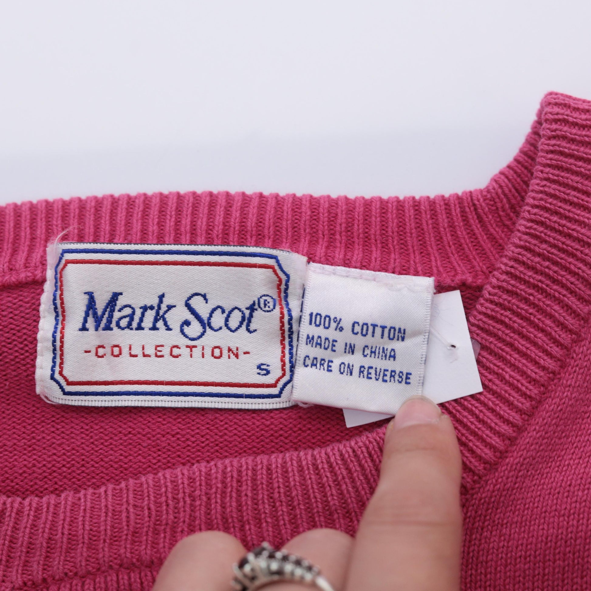 90s Pink Cotton Crewneck Sweatshirt Small S
