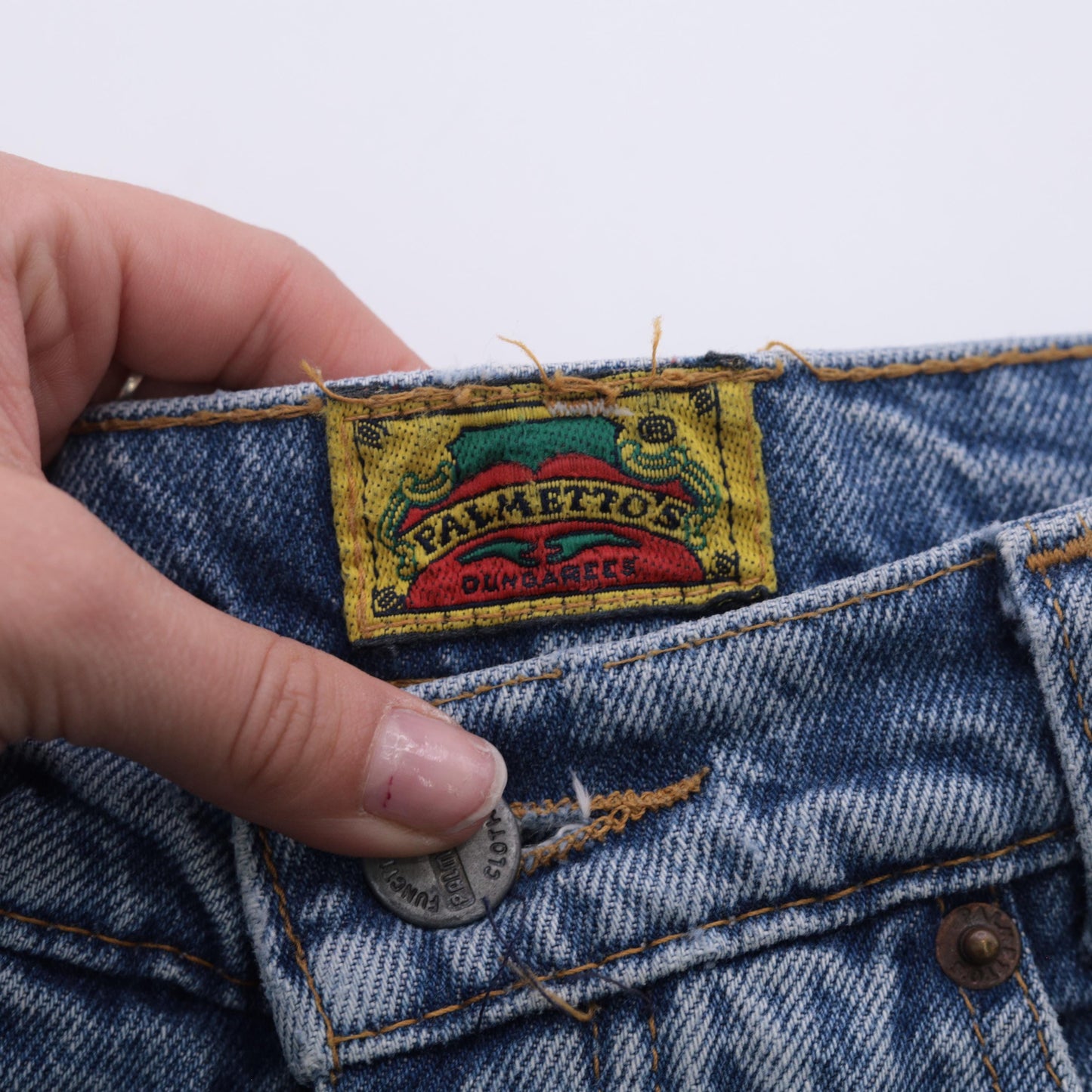 90s Palmetto's Dungarees Mom Jeans Light Blue High Waisted Small S