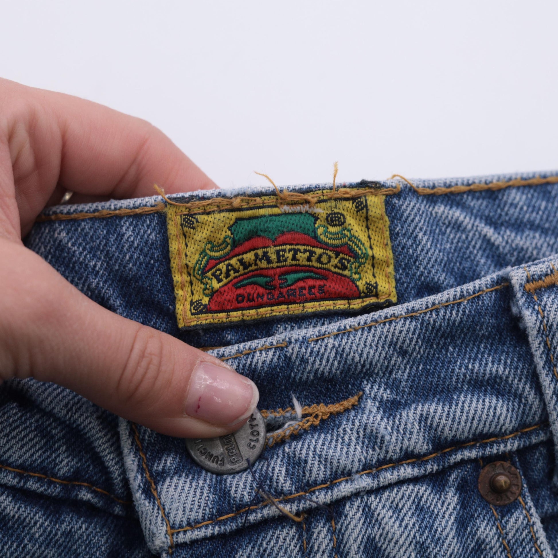90s Palmetto's Dungarees Mom Jeans Light Blue High Waisted Small S