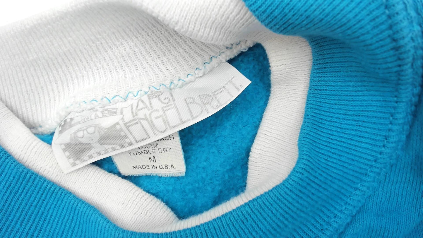 90s Mary Engelbreit Queen of the Kitchen Sweatshirt Teal Granny Collar Medium M
