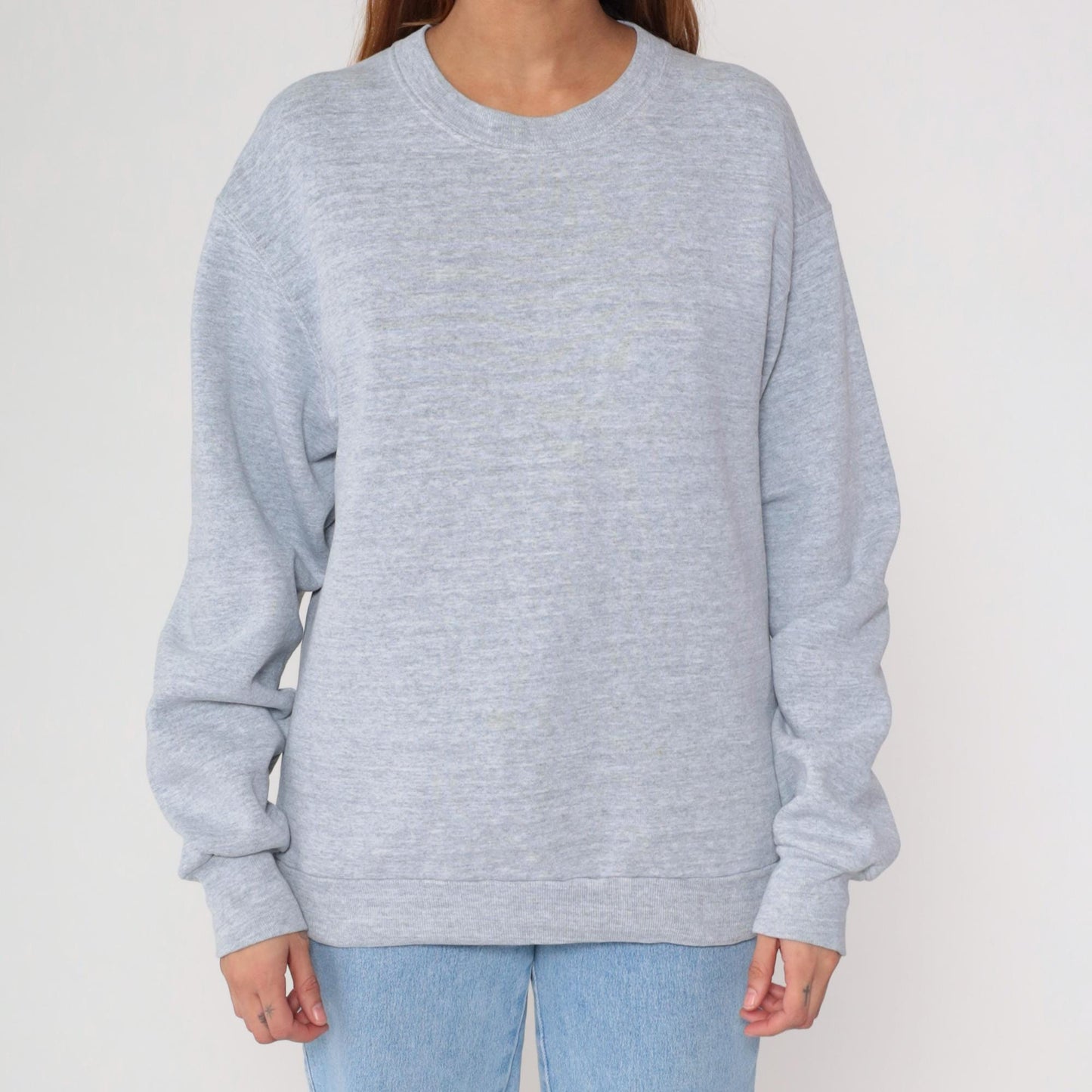 80s BVD Heather Grey Raglan Sweatshirt Crewneck Pullover Large L