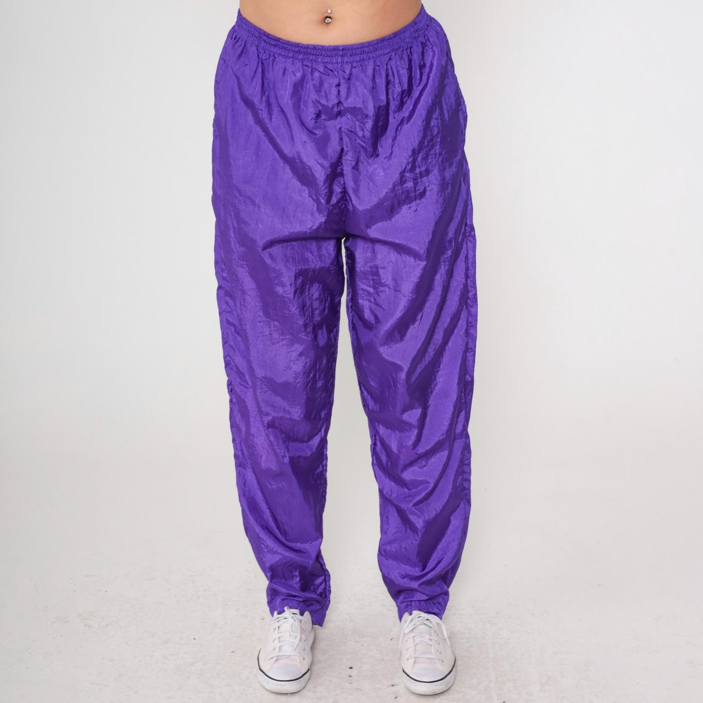 90s Purple Satin Tracksuit Quilted Bomber Jacket Track Pants Large