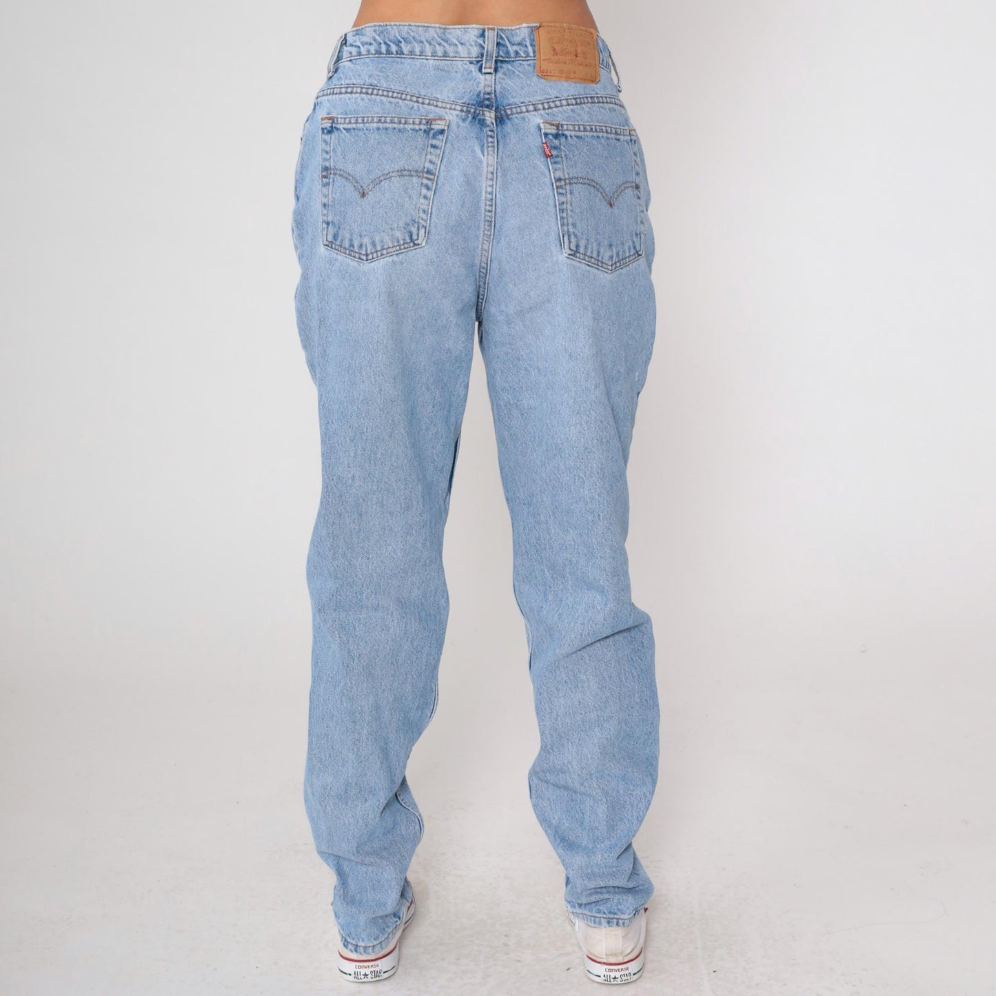 Levi's 521 High Waist Mom Jeans Blue Denim Tapered 90s 16 Long