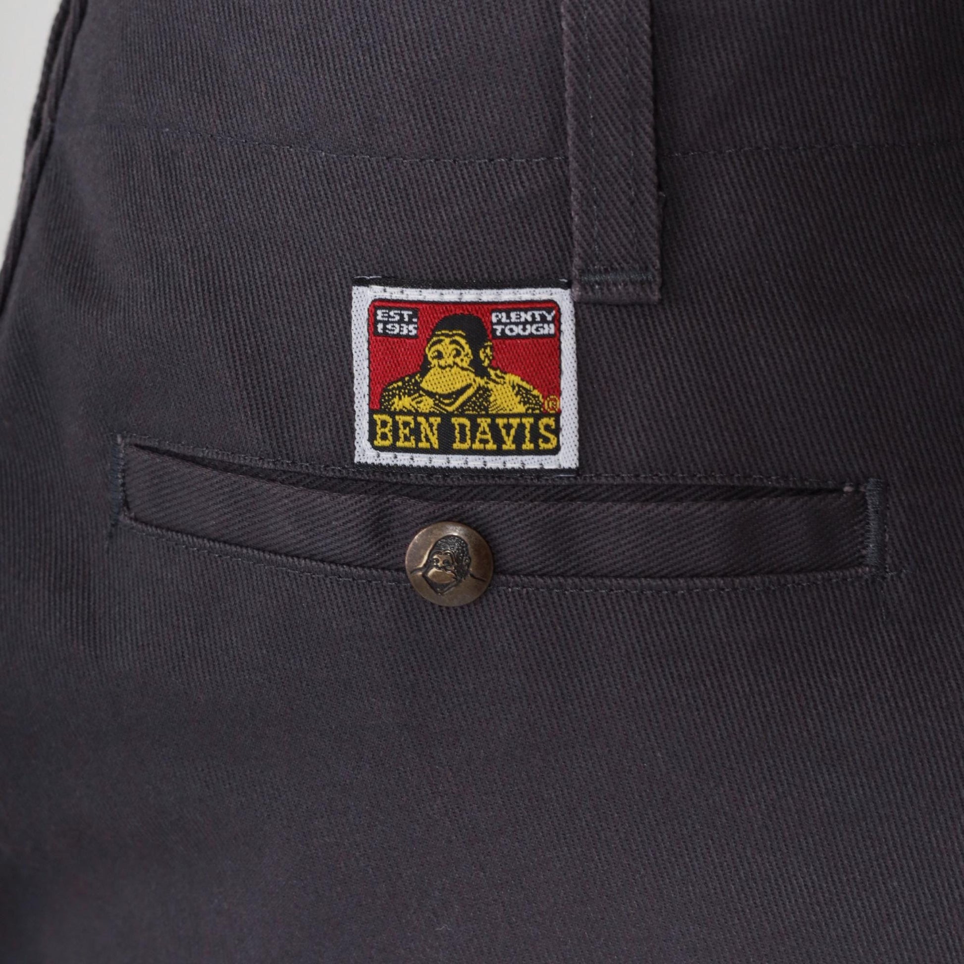 Ben Davis Y2K Charcoal Work Pants Gorilla Logo Straight Leg 36