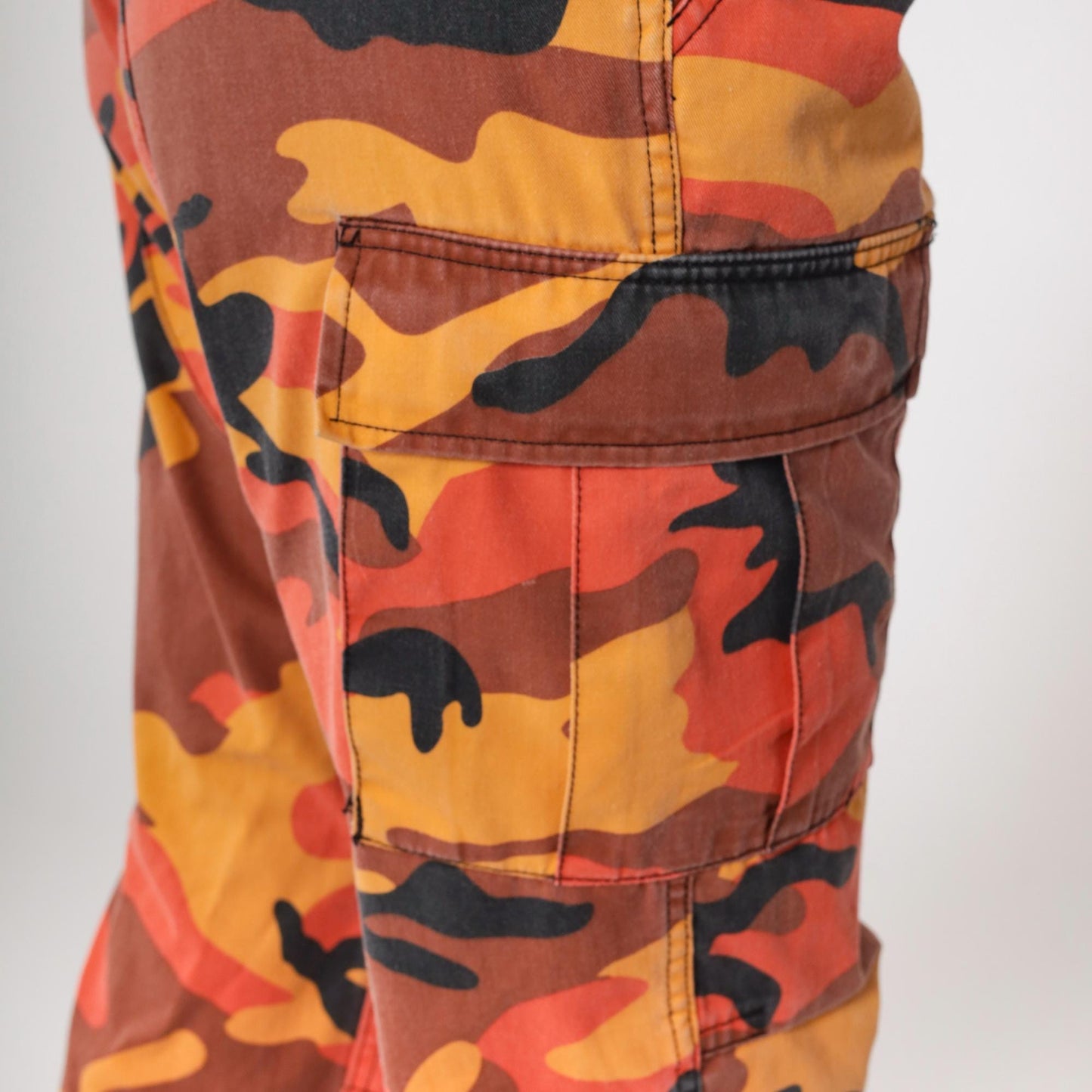 Y2K Orange Camo Cargo Pants Rothco Military Small