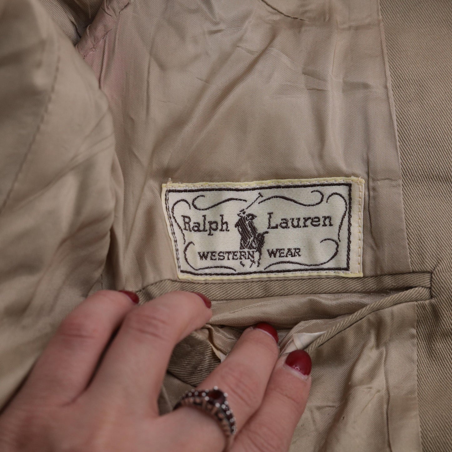 70s Ralph Lauren Western Wear Blazer Tan Cotton Equestrian Jacket Extra Small XS