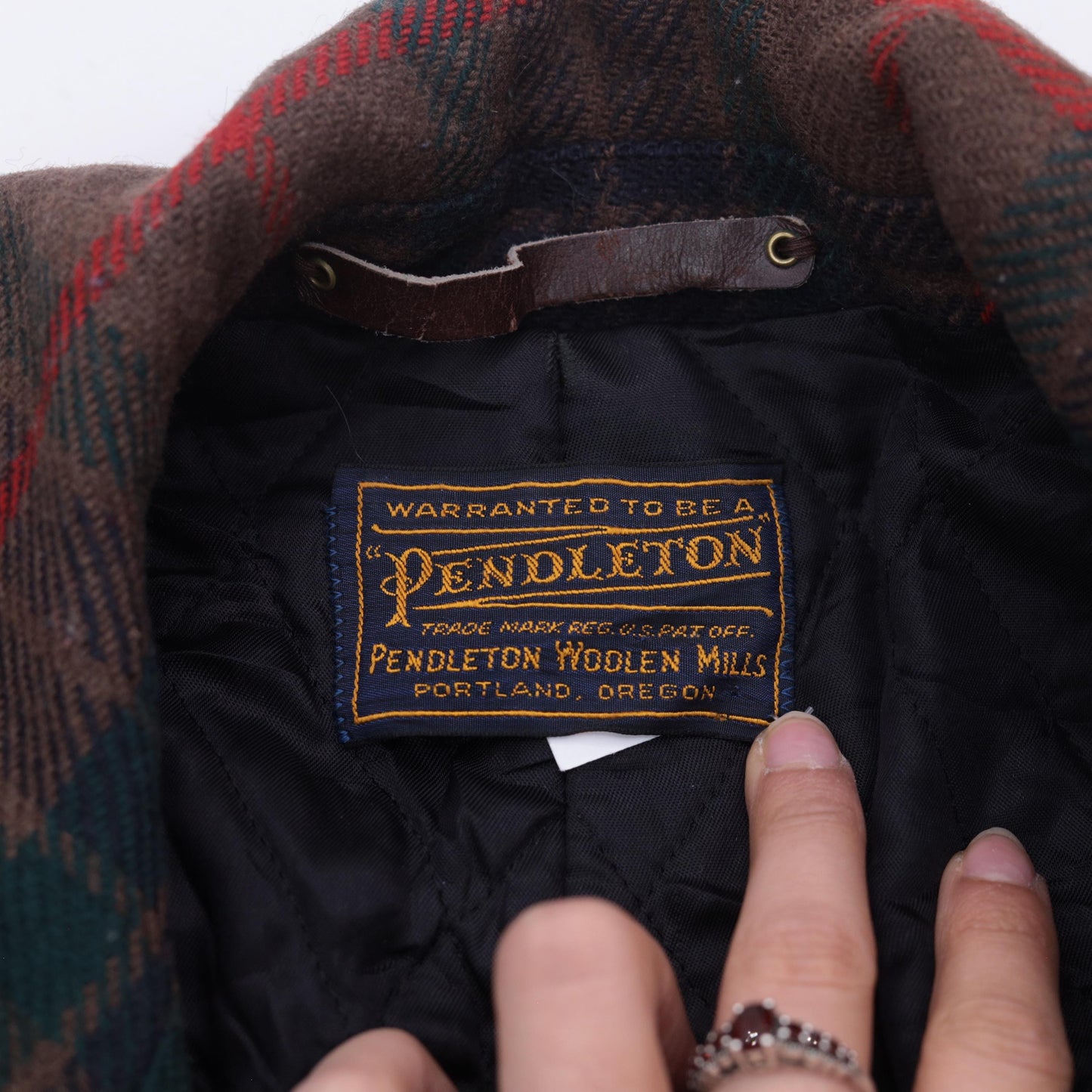 70s Pendleton Wool Coat Brown Green Red Plaid Button Front Medium M