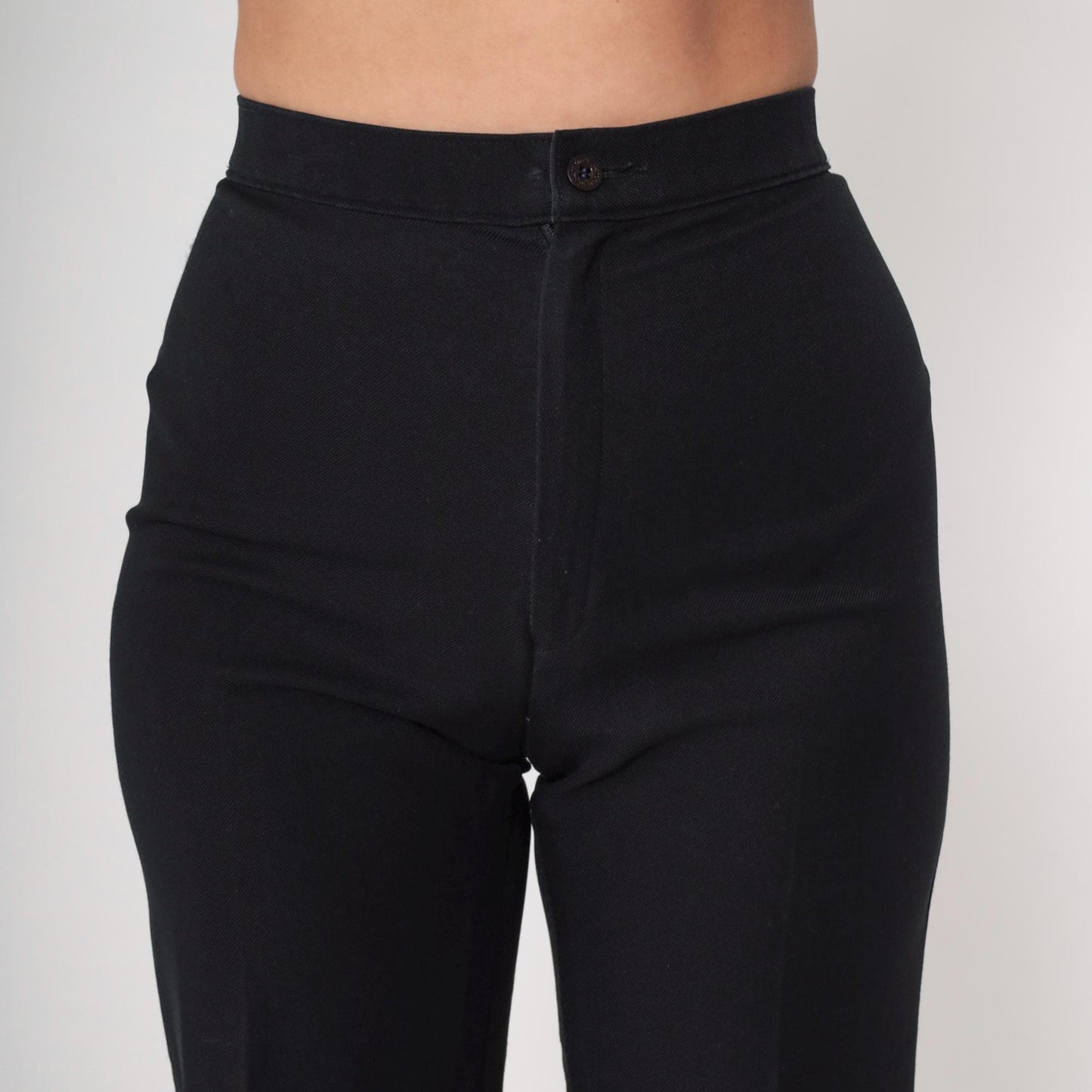 70s Levi's Bend Over Black High-Waist Straight-Leg Trousers Small