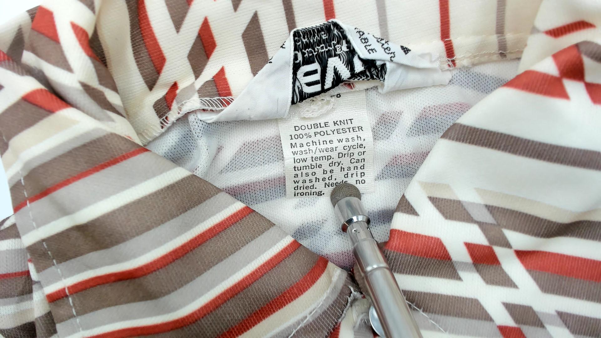 70s Devon Geometric Diagonal Striped Button-Up Shirt Rust Brown Cream Medium