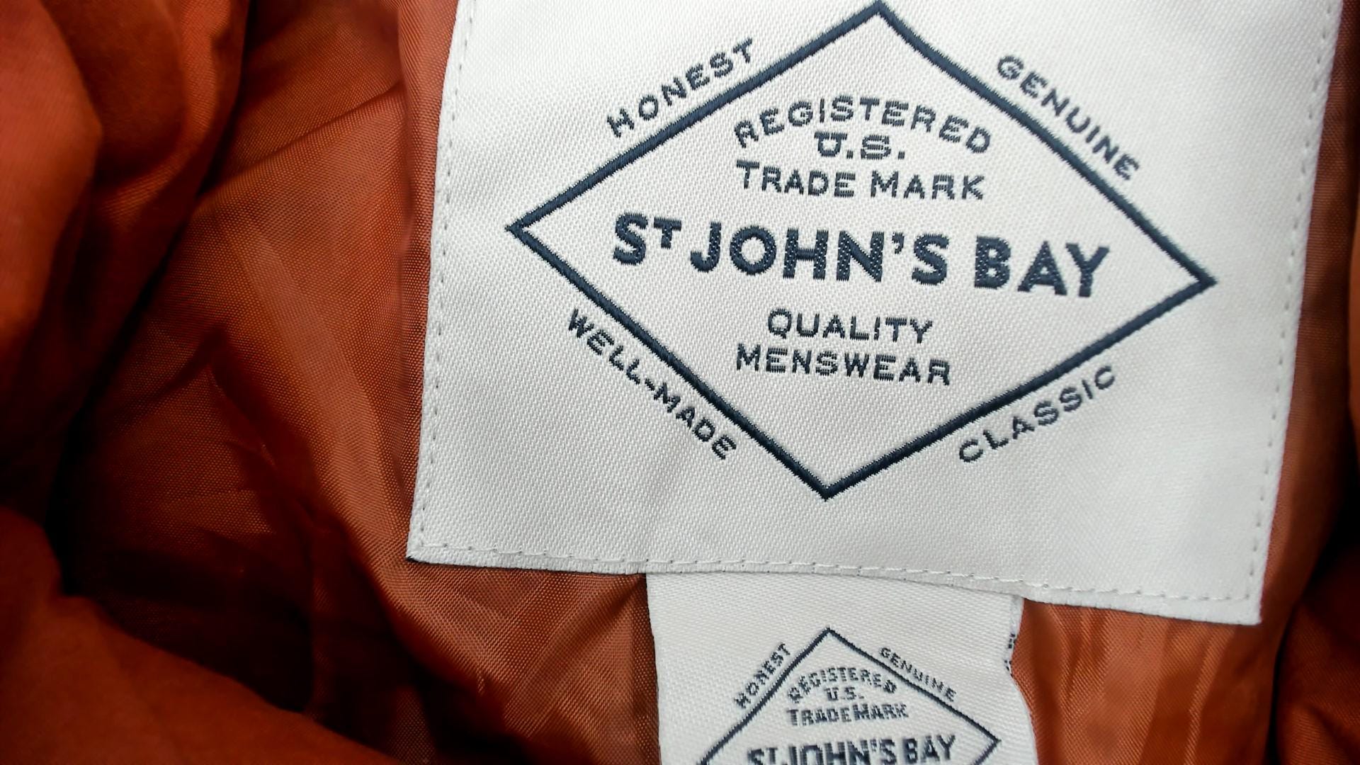 Y2K St Johns Bay Burnt Orange Puffer Vest Quilted Zip Snap Collar Extra Large XL