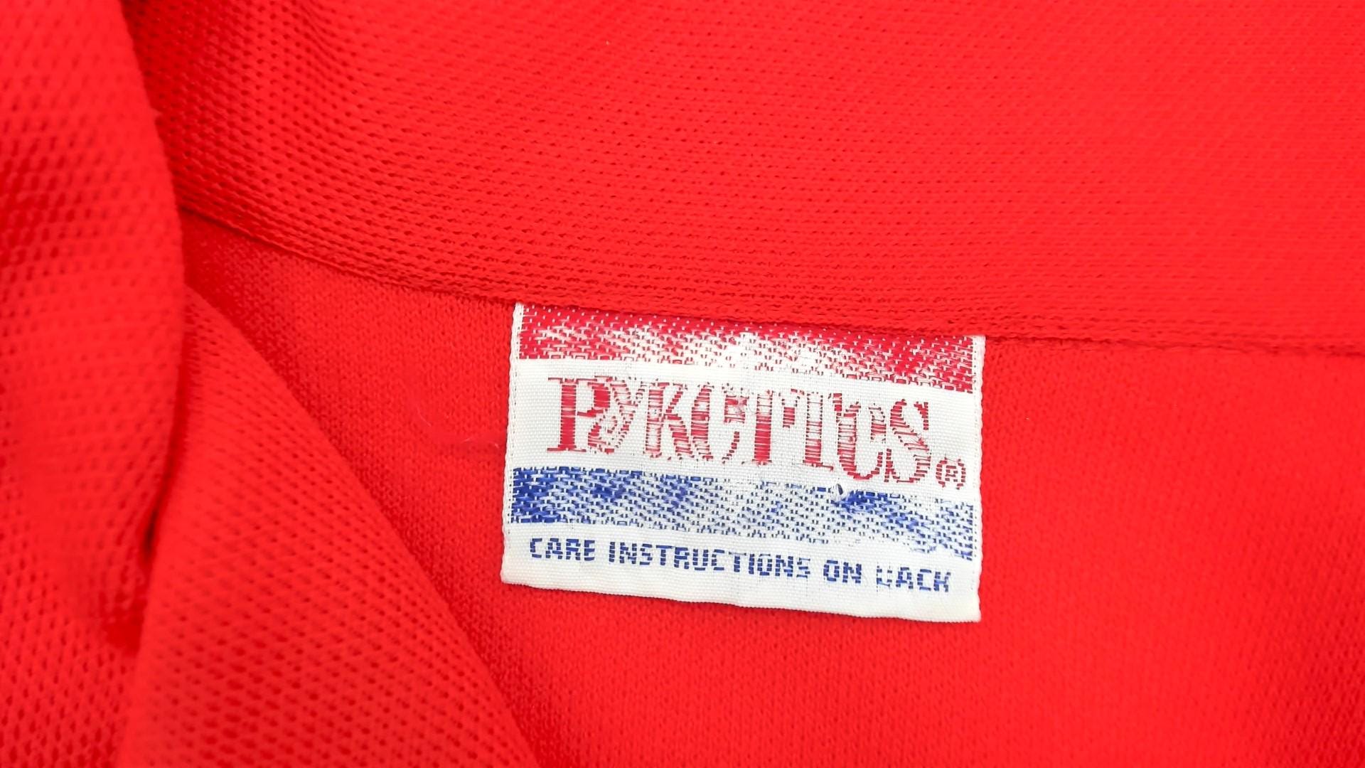 70s Pykettes Red Sleeveless Polo Collared Top Button Placket Medium