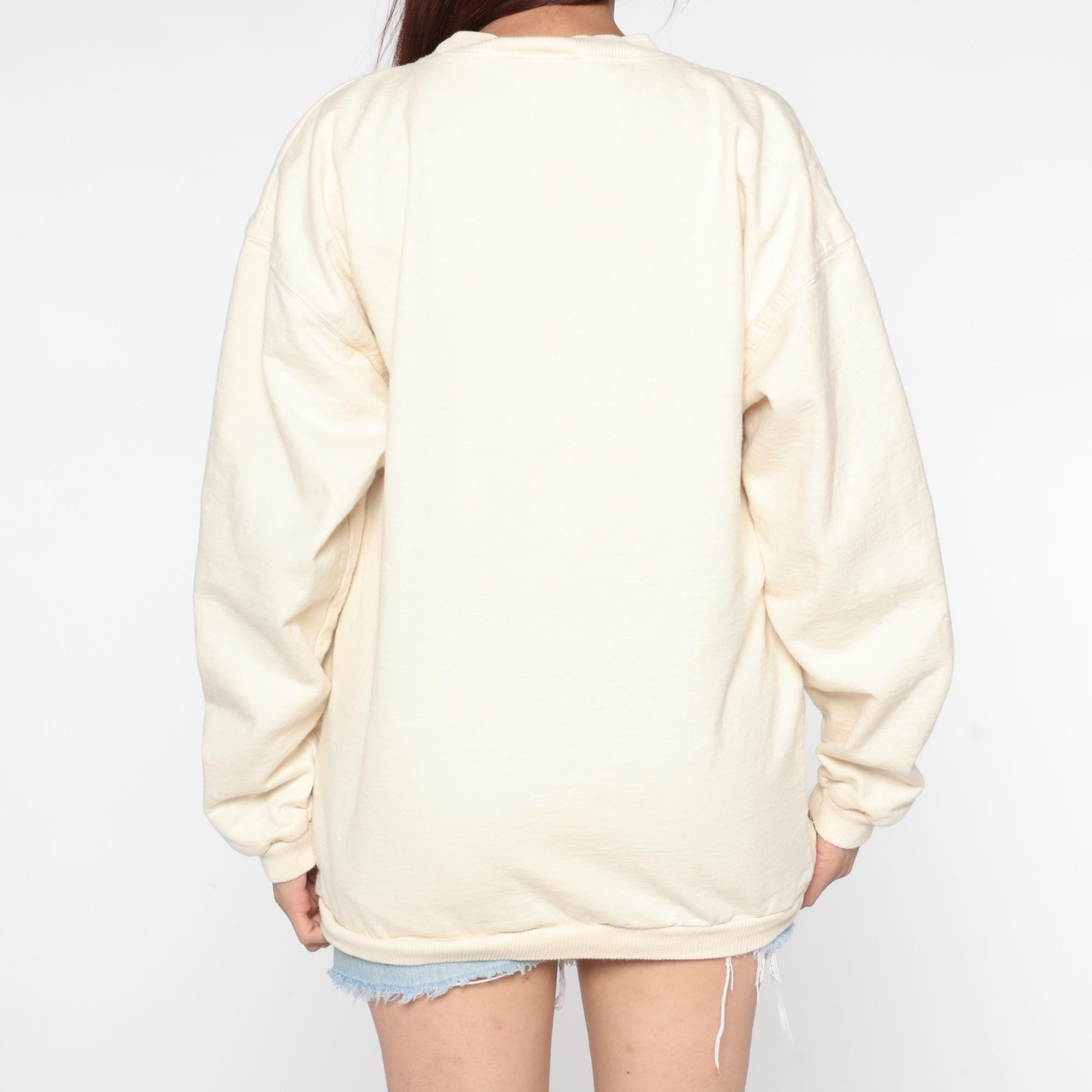 90s Lake Quinault Landscape Cream Crewneck Sweatshirt Extra Large XL