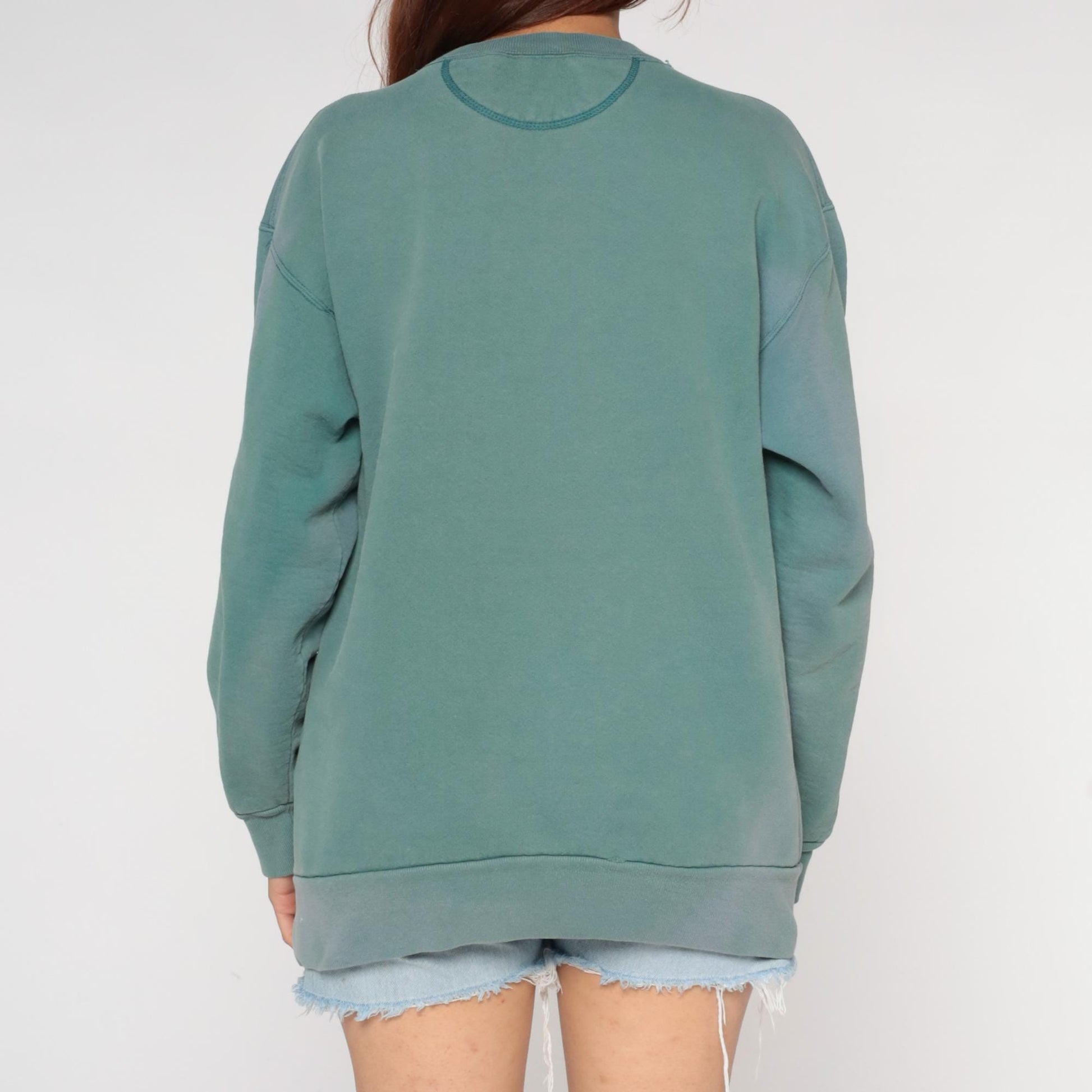 90s Jansport Water Polo Club Sweatshirt Sage Green Seahorse Graphic Large L