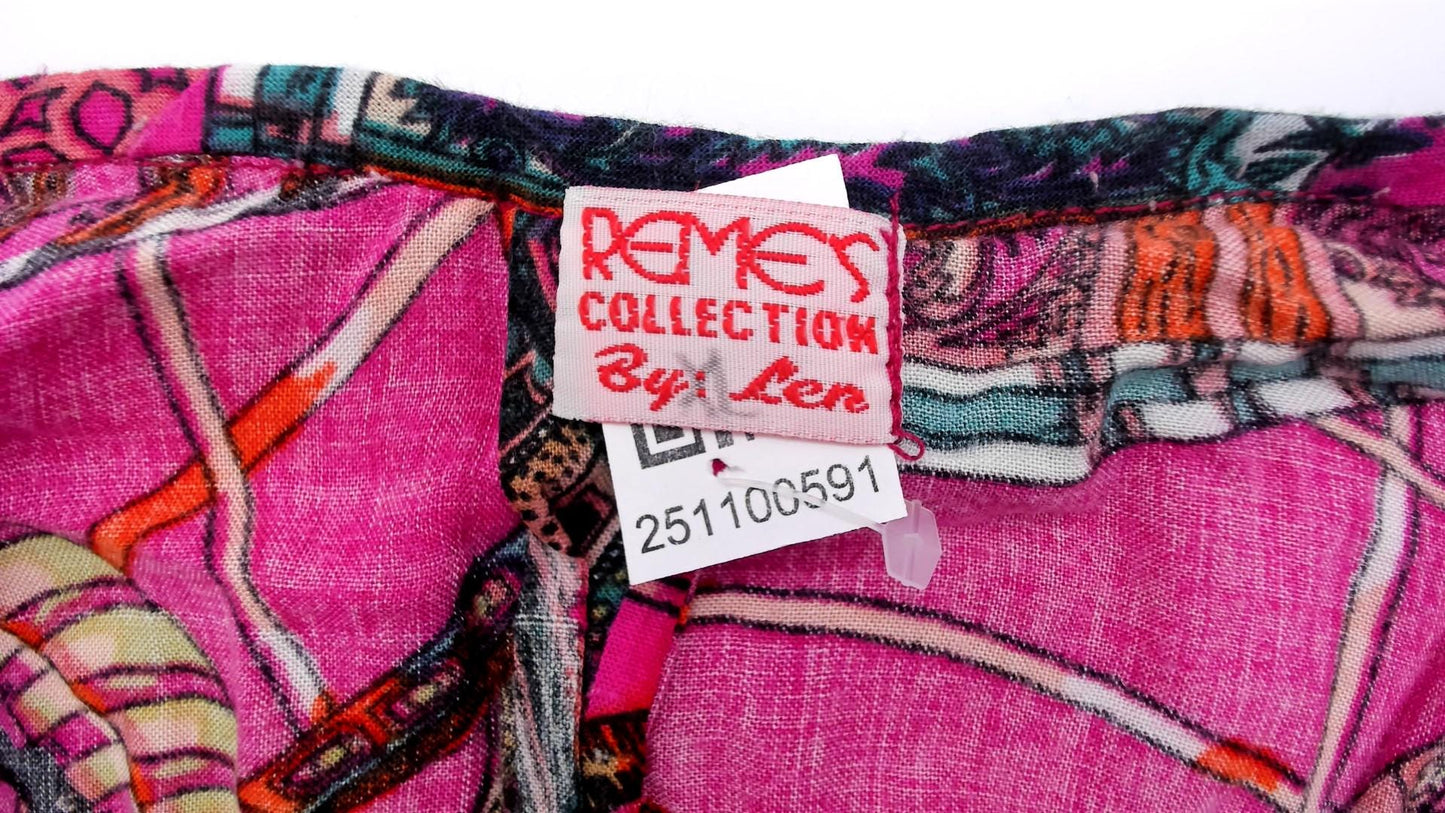 Y2K Psychedelic Mandala Slip Dress Pink Purple Spaghetti Strap Large L