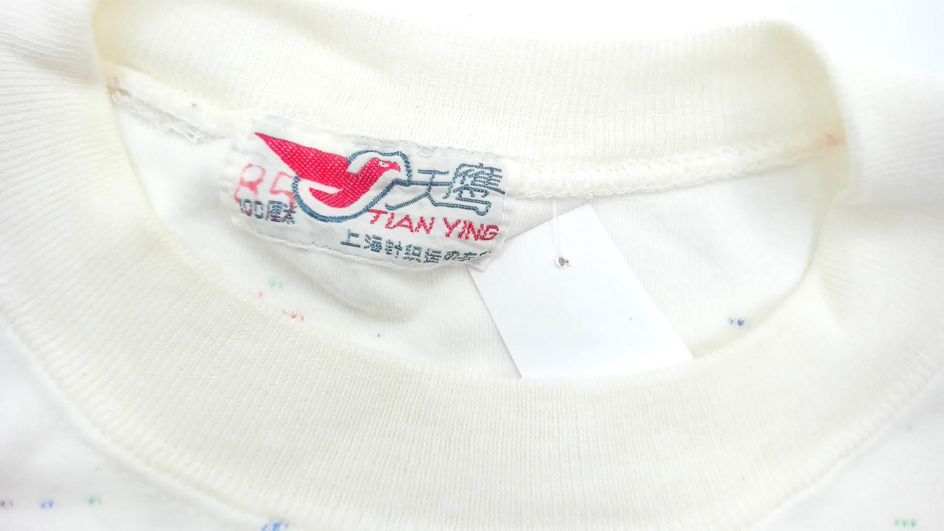 90s White Thermal Waffle Knit Crew Neck Long Sleeve Top Medium M
