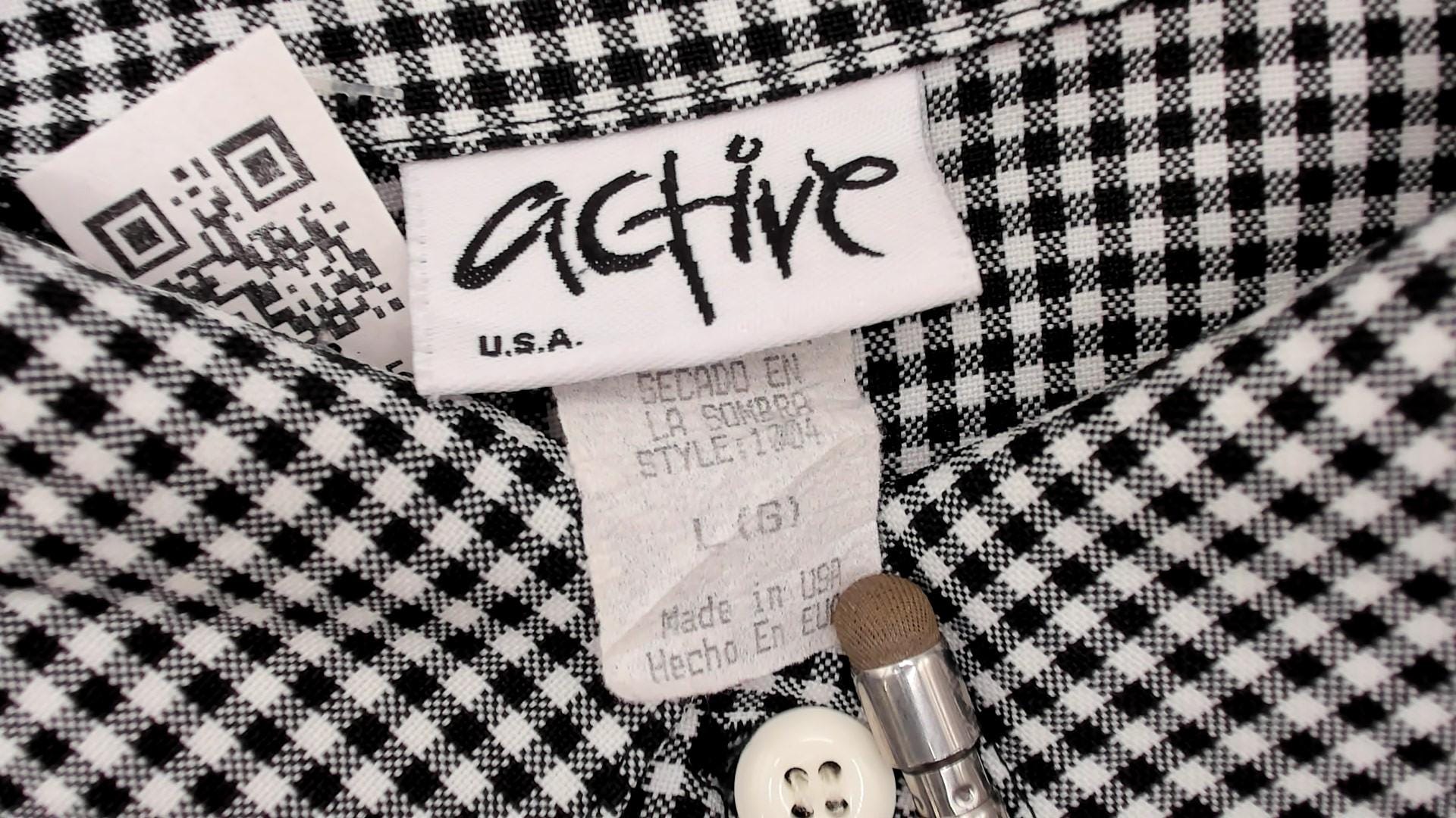 90s Black White Gingham Button-Up Shirt Short Sleeve Collared Blouse Large