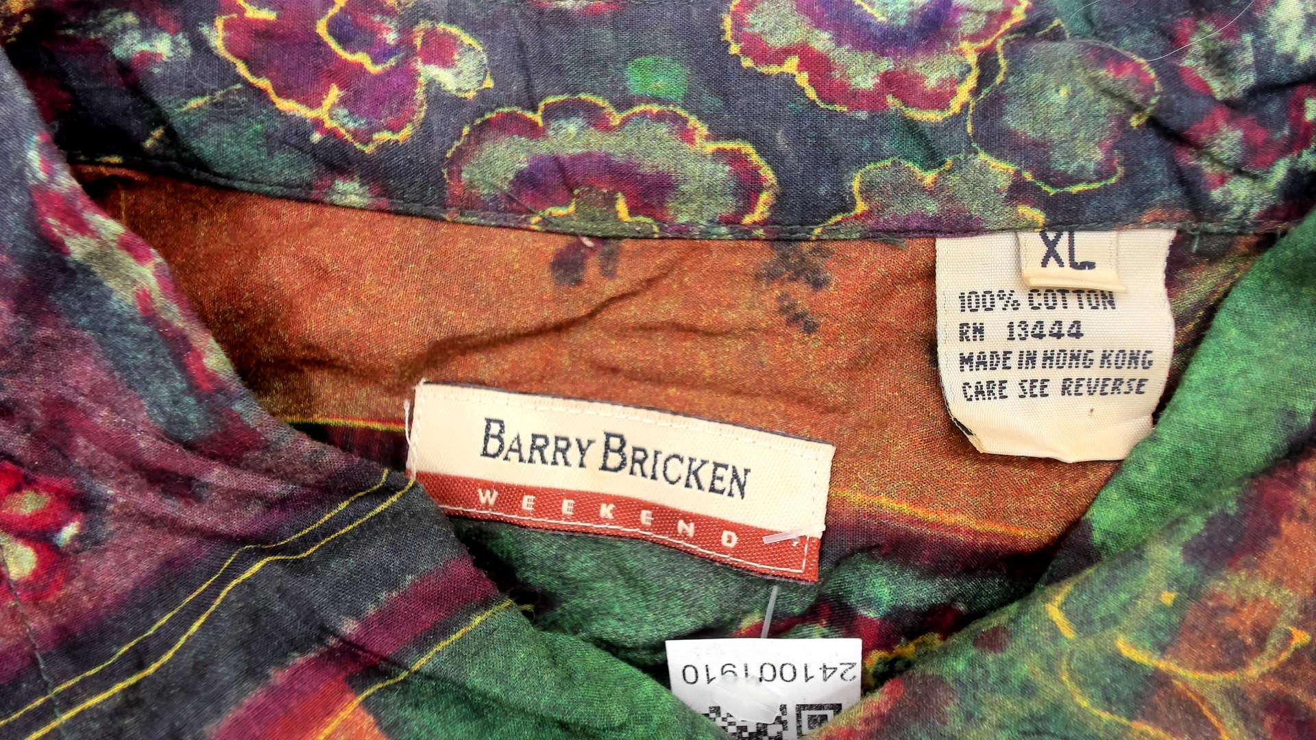 90s Barry Bricken Patchwork Floral Button Shirt Cotton Tunic Extra Large XL