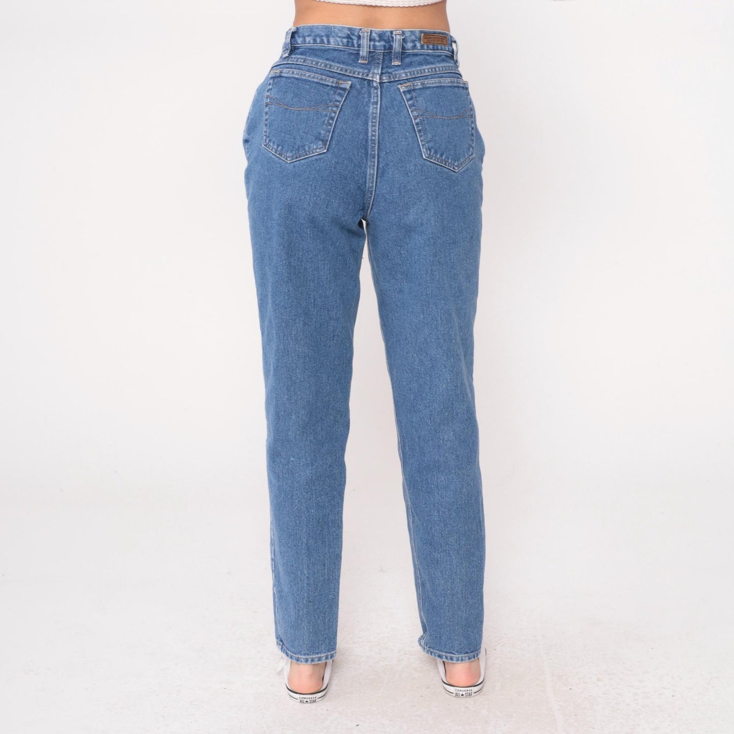 90s Gloria Vanderbilt High Waisted Straight Leg Jeans Medium Wash Blue Medium