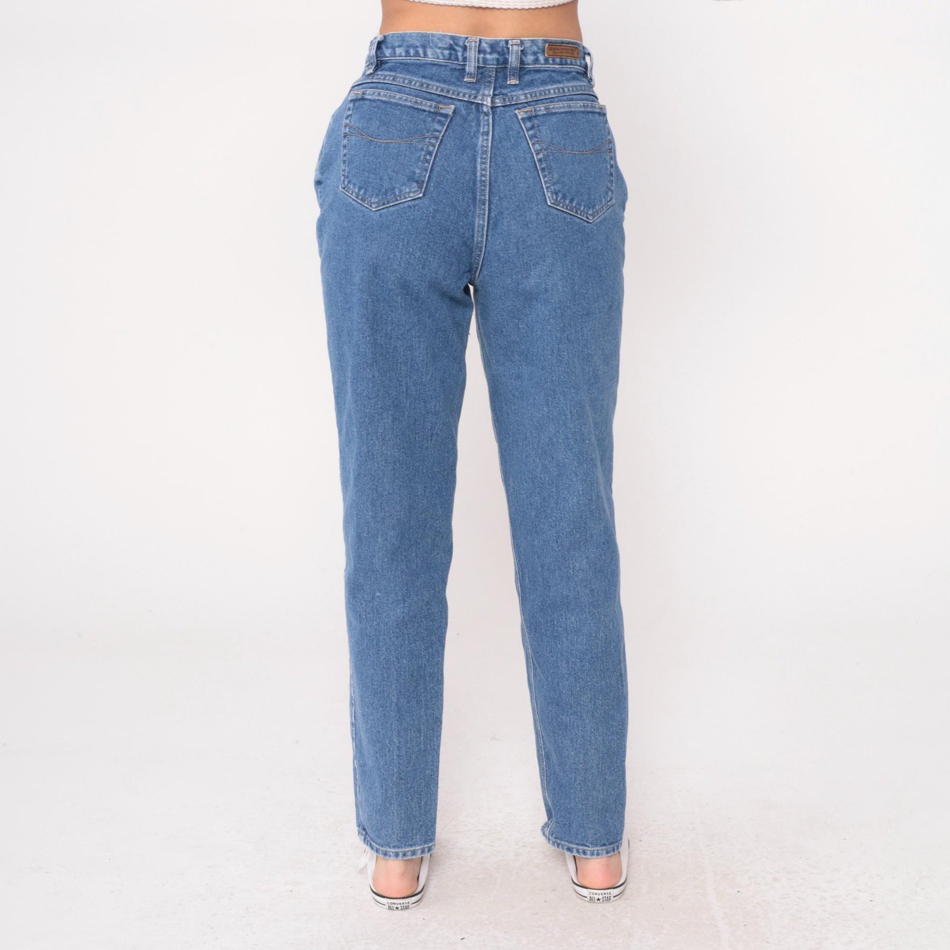 90s Gloria Vanderbilt High Waisted Straight Leg Jeans Medium Wash Blue Medium