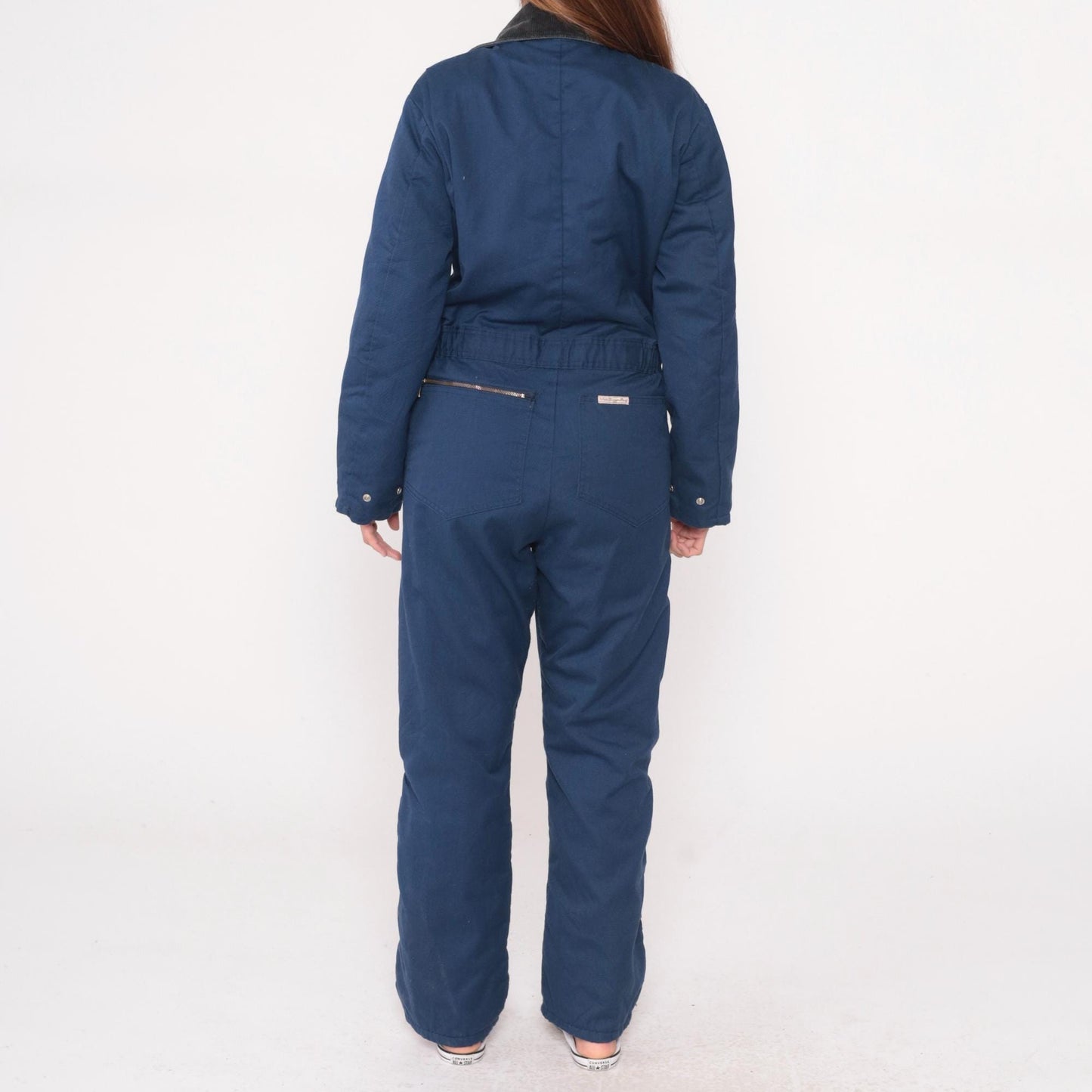 90s Walls Blizzard Pruf Navy Coveralls Zip Front Workwear Small