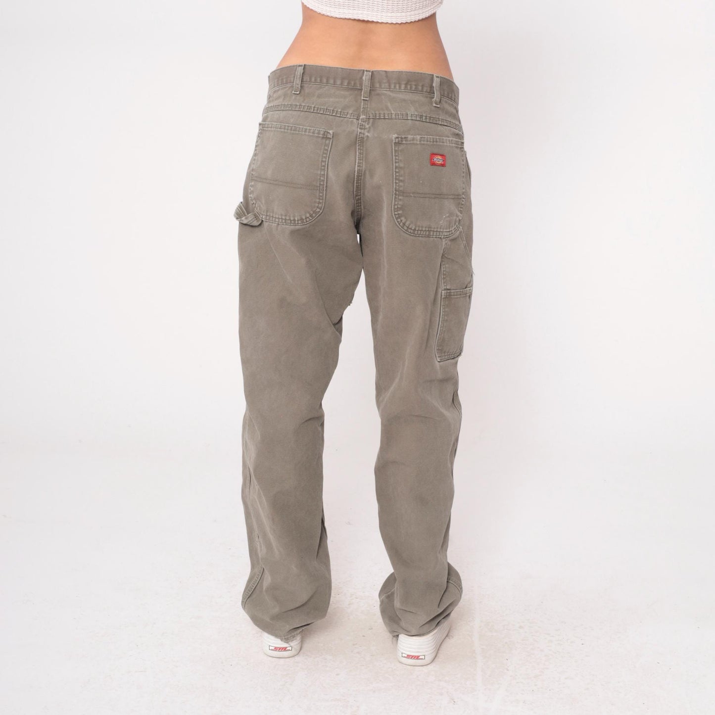 Y2K Dickies Carpenter Pants Sage Green Cotton Straight Leg Large L