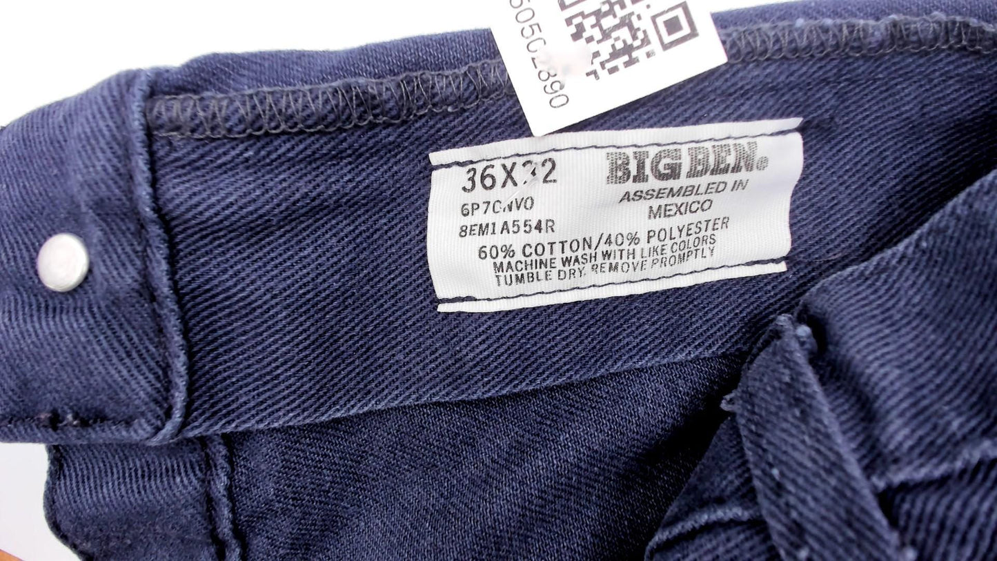 90s Big Ben Navy Carpenter Work Pants Straight Leg High Rise Cotton Extra Large