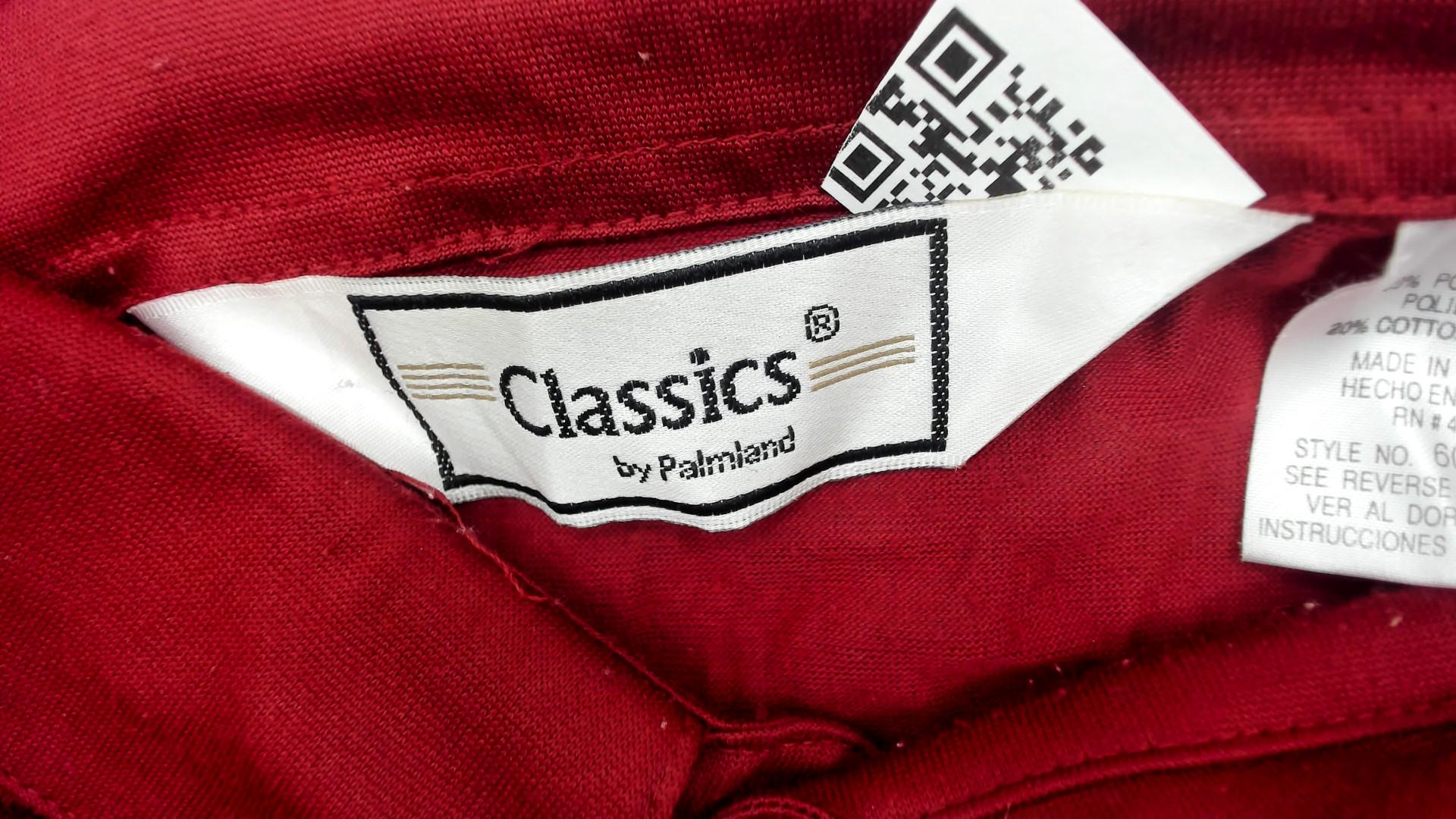 80s Burgundy Polo Shirt Classics by Palmland Button Front Cotton Extra Large XL