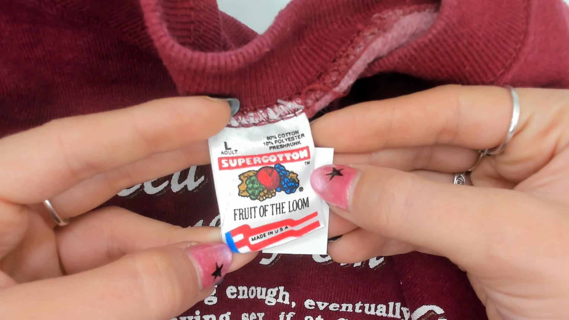 90s Fruit of the Loom Dog Life Lessons Sweatshirt Burgundy Large
