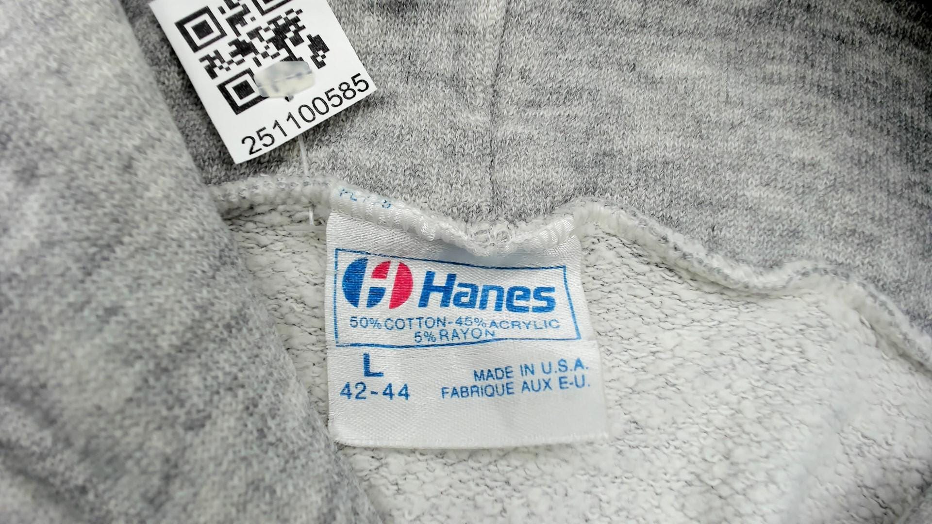 90s Superior Shores Hoodie Grey Cotton Graphic Pullover Kangaroo Pocket Large L