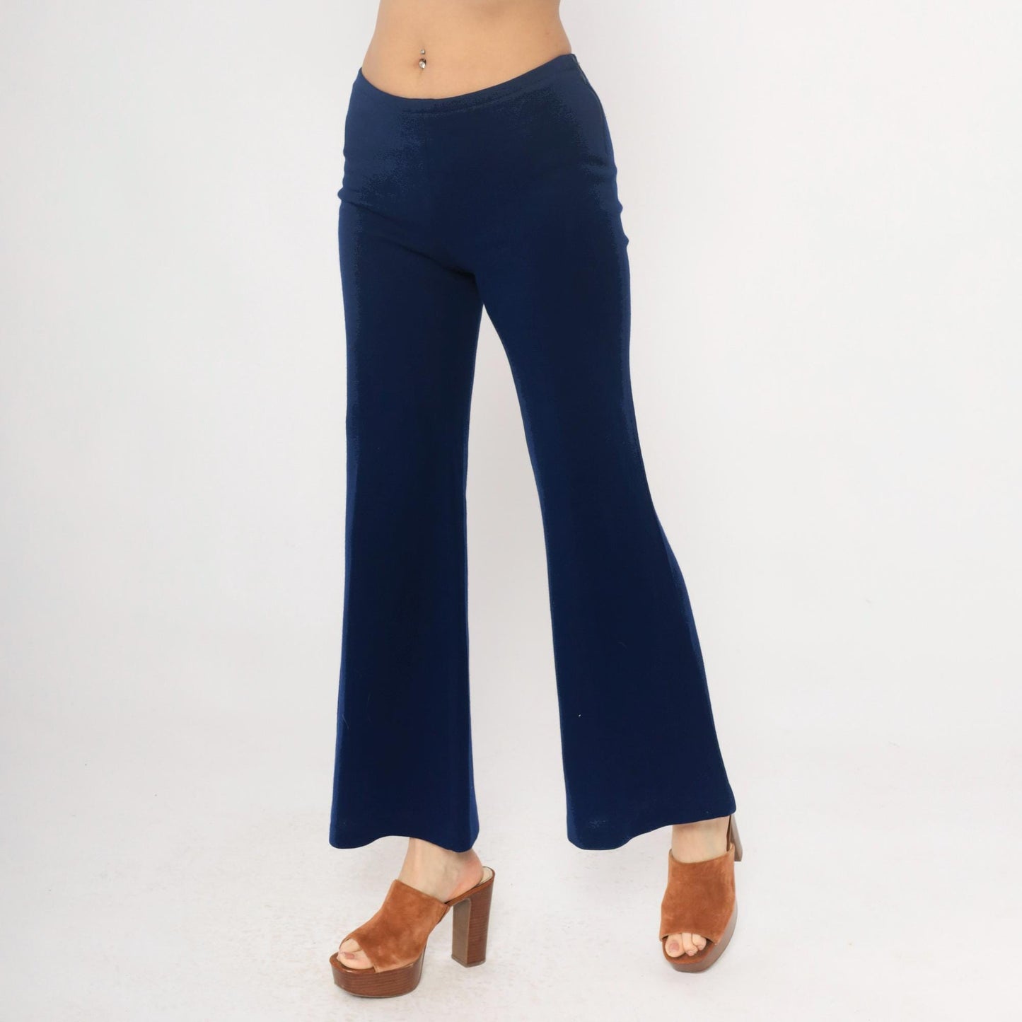 70s Navy Flare Pants Joshua Tree High Waisted Bell Bottom Medium