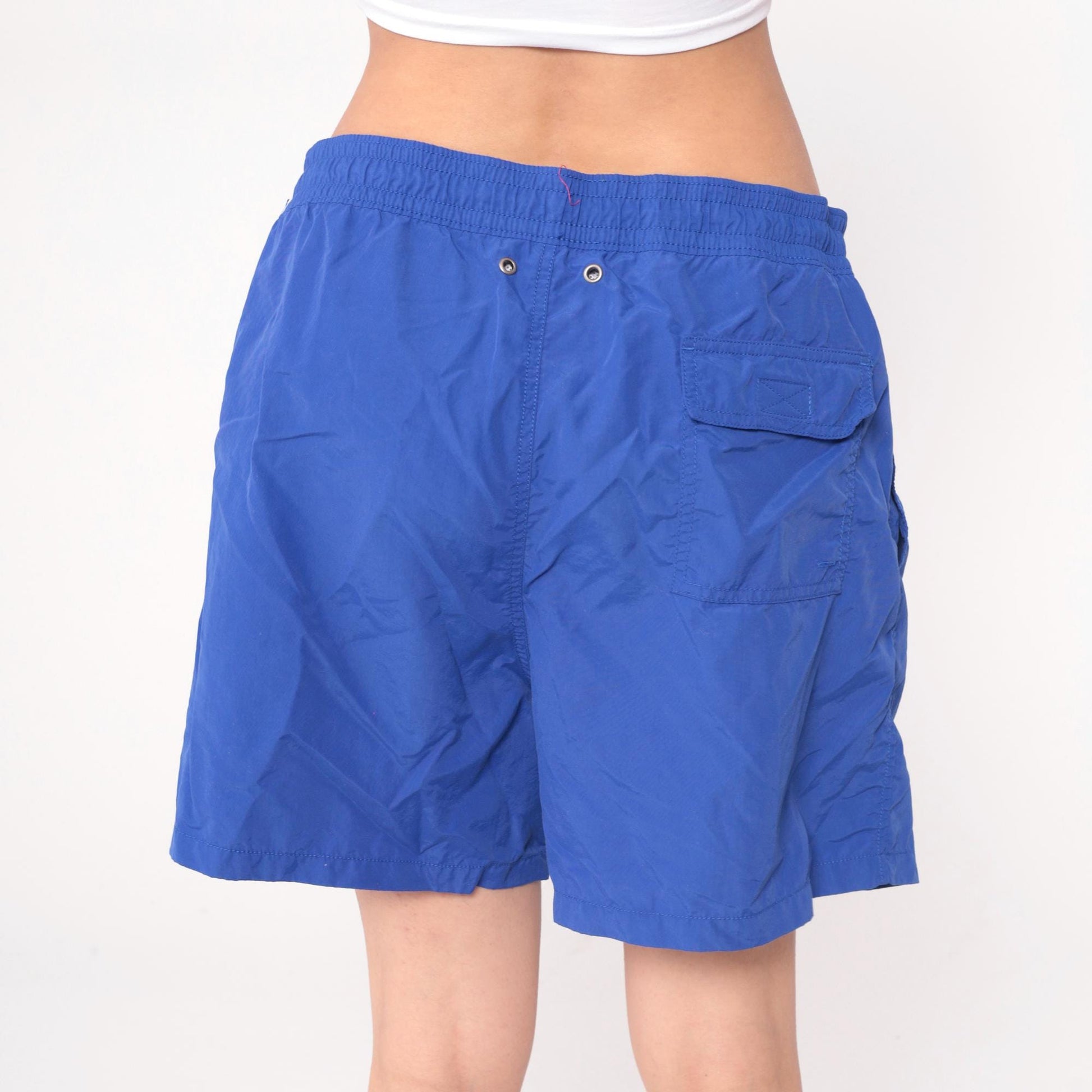 Polo Ralph Lauren 90s Blue Swim Trunks Drawstring Board Shorts Extra Large XL