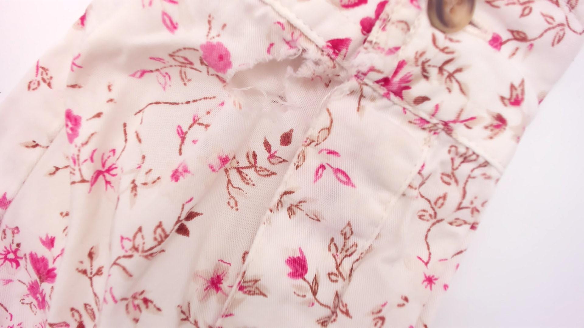 Y2K Cabin Creek Floral Button-Up Blouse White Pink Tan Collar Plus Size XXL