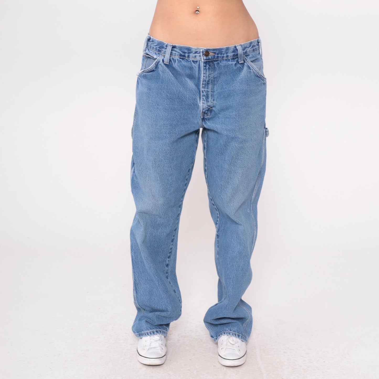 Y2K Dickies Carpenter Jeans Blue Denim Straight Leg Utility 36x34