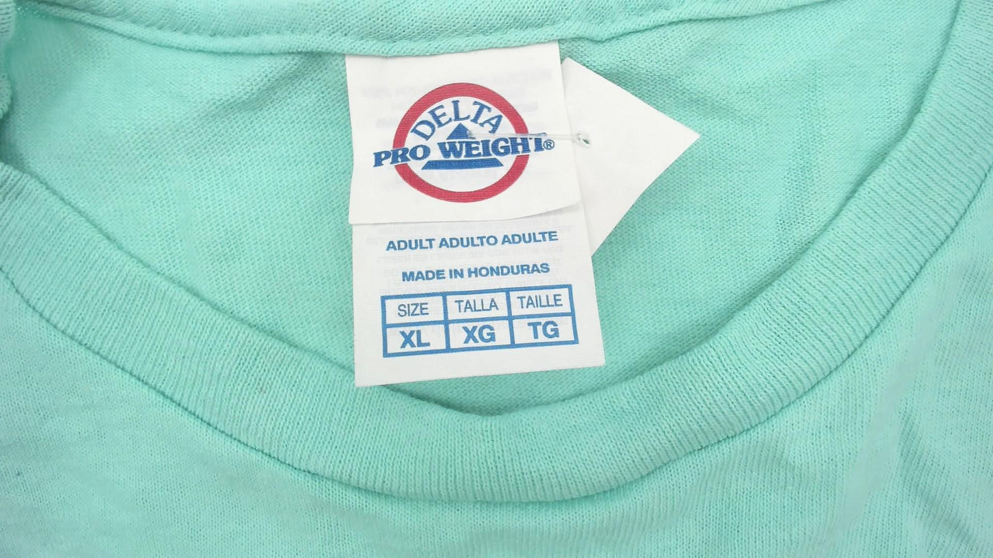 90s Cocker Spaniel Puppy Graphic Tee Turquoise Floral Butterfly Cotton Extra Large XL