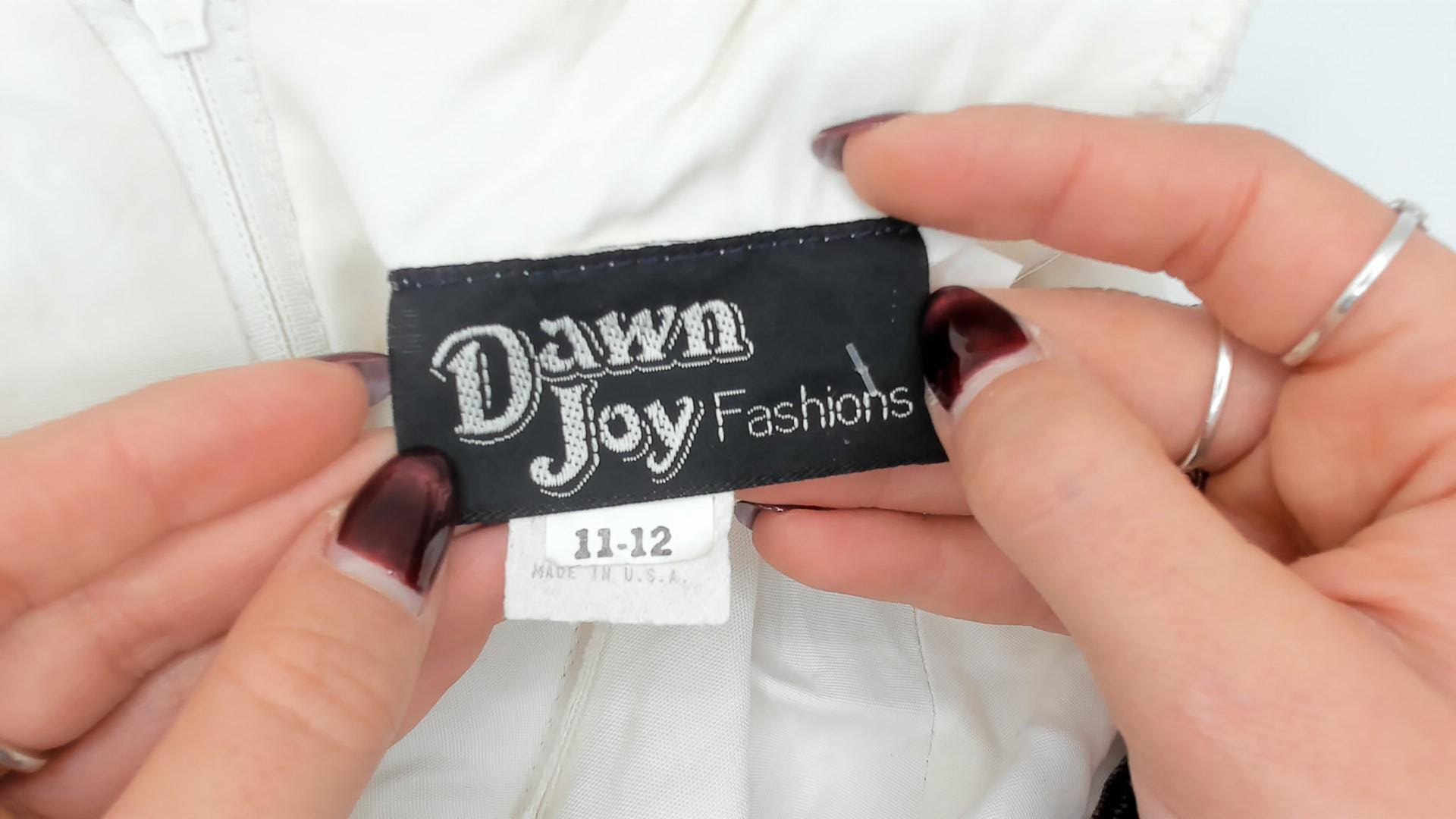 80s Dawn Joy Fashions Jumpsuit White Blouse Orange Floral Wide-Leg Culottes Large