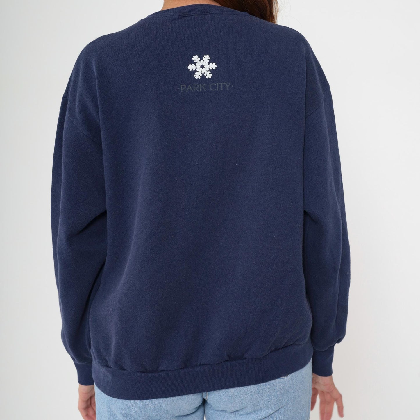 90s Park City Utah Ski Sweatshirt Navy Graphic Crewneck Medium M