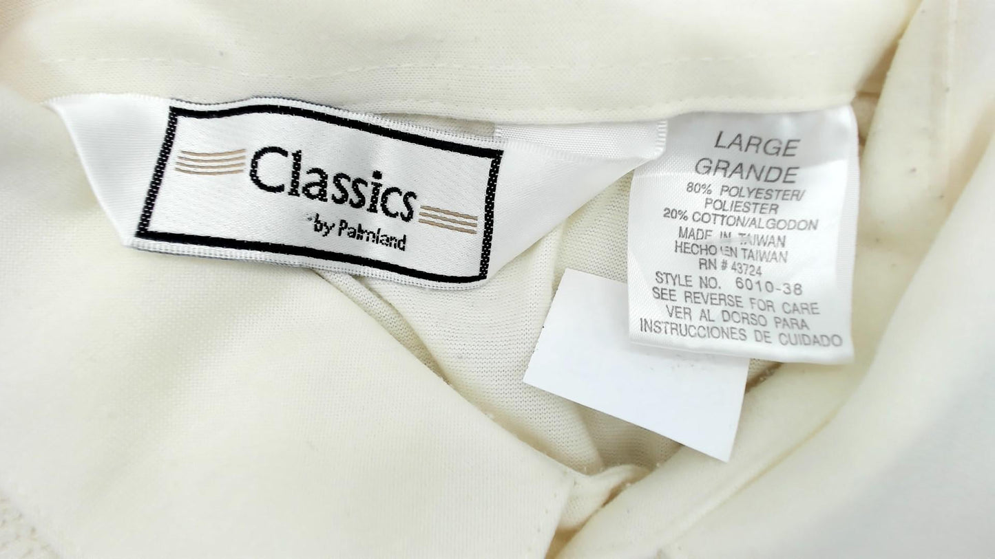 80s Classics by Palmland Cream Polo Shirt Cotton Short Sleeve Large L