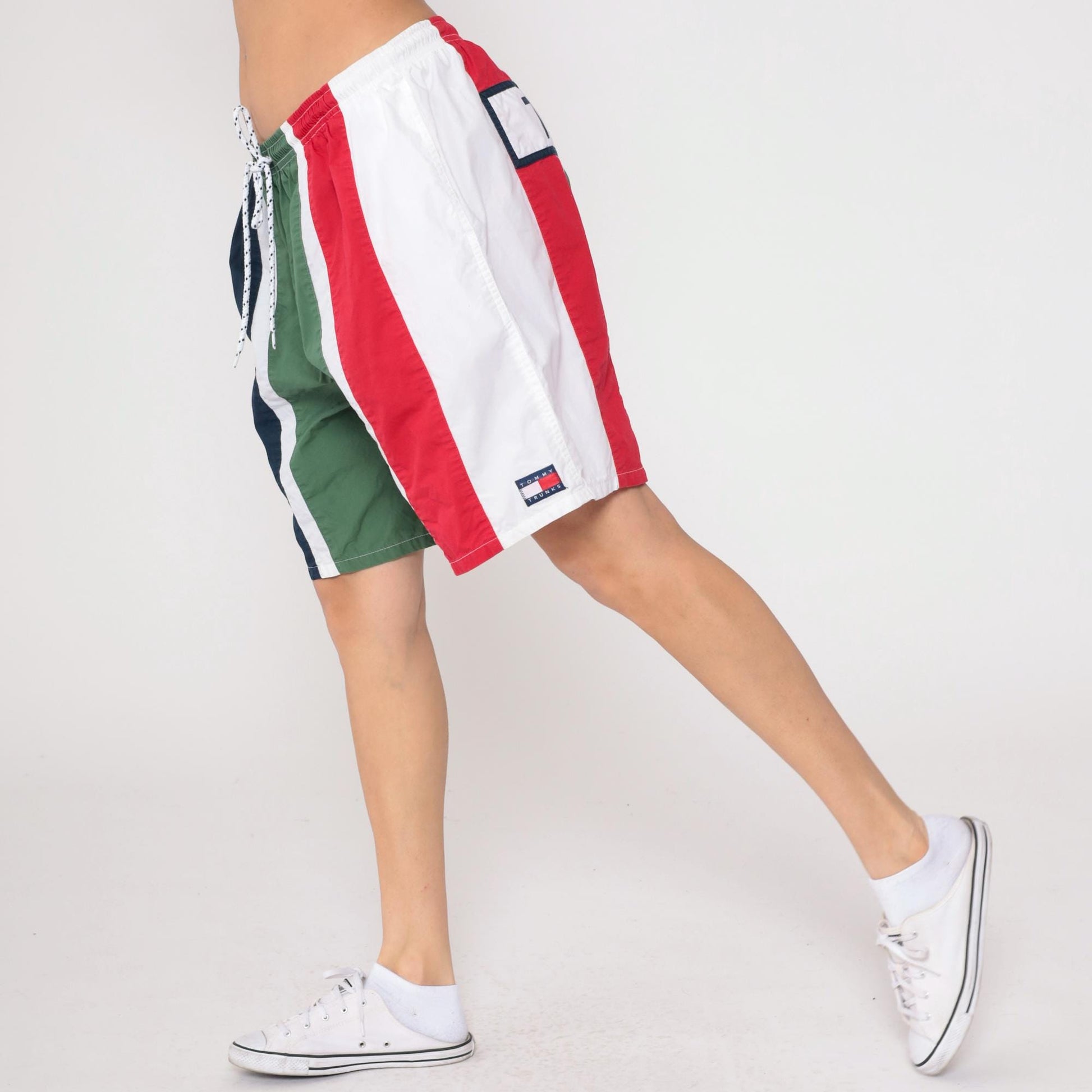 Tommy Hilfiger Y2K Colorblock Swim Shorts Navy Red Green White Extra Large XL