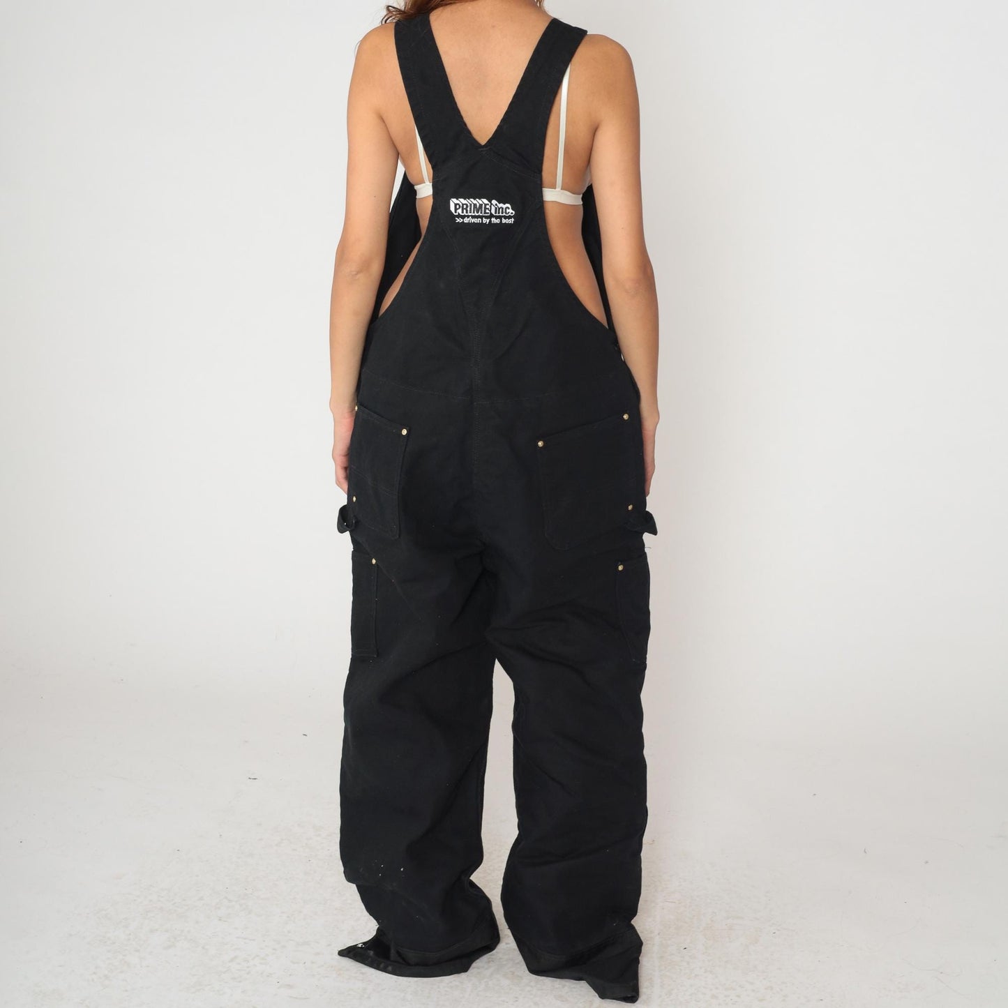 90s Carhartt Black Insulated Bib Overalls Double Knee Workwear Extra Large