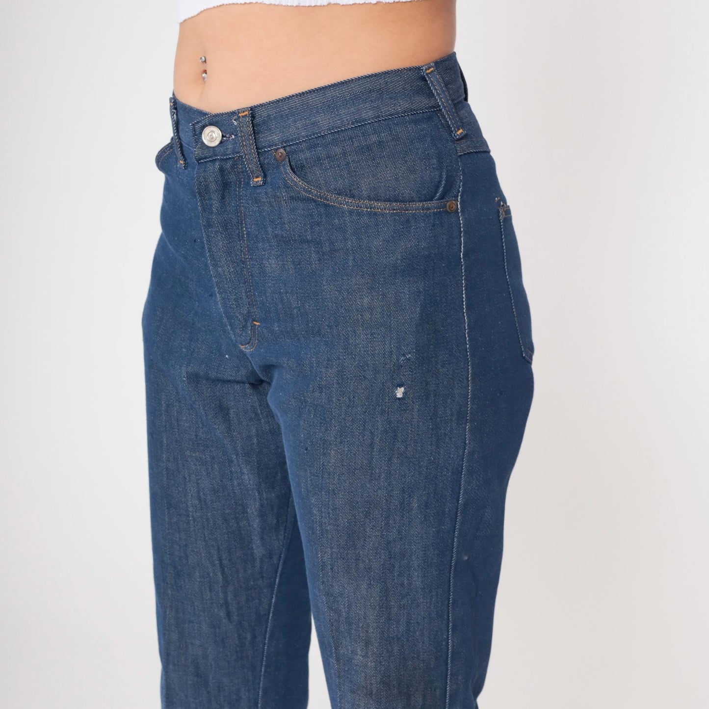 80s High Rise Straight Leg Blue Denim Jeans Medium Wash Medium M