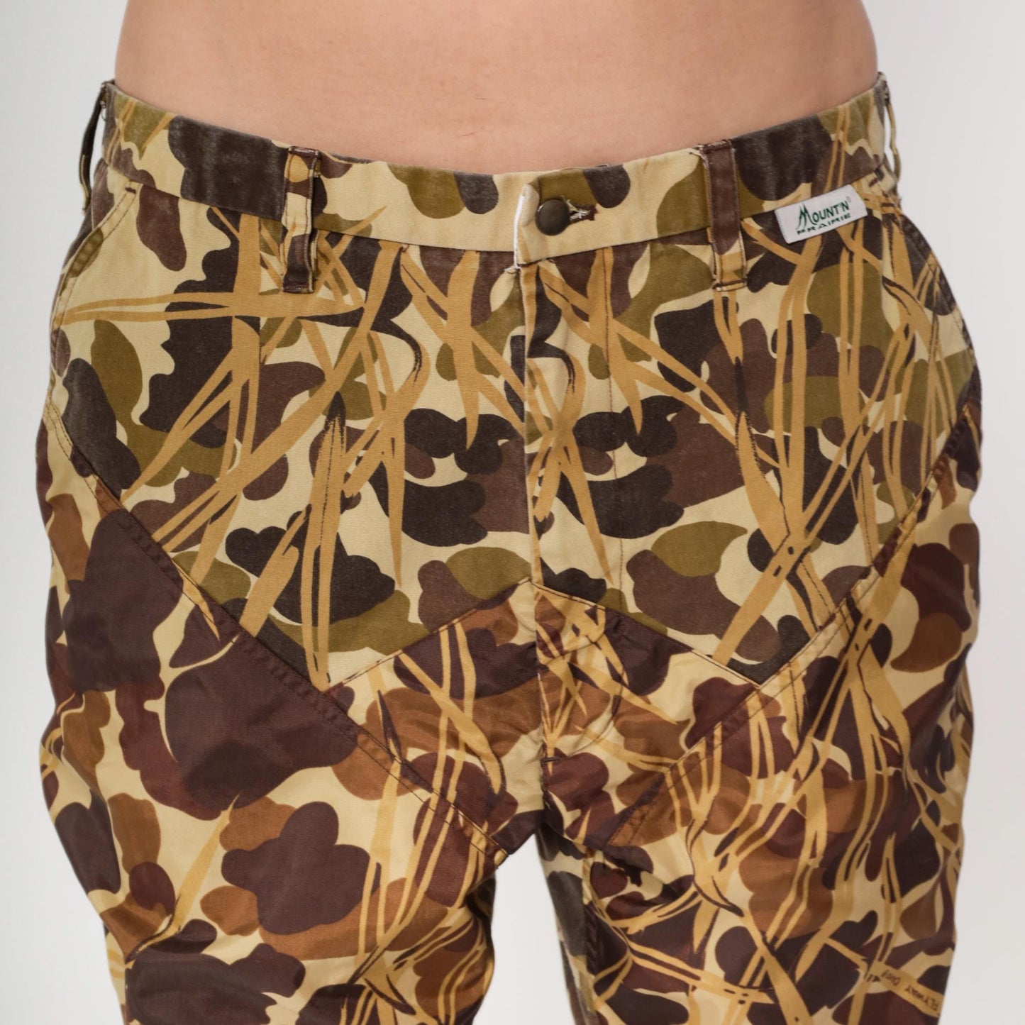 Y2K Mount'n Prairie Camo Pants Straight Leg Reed Print Brown Tan 38