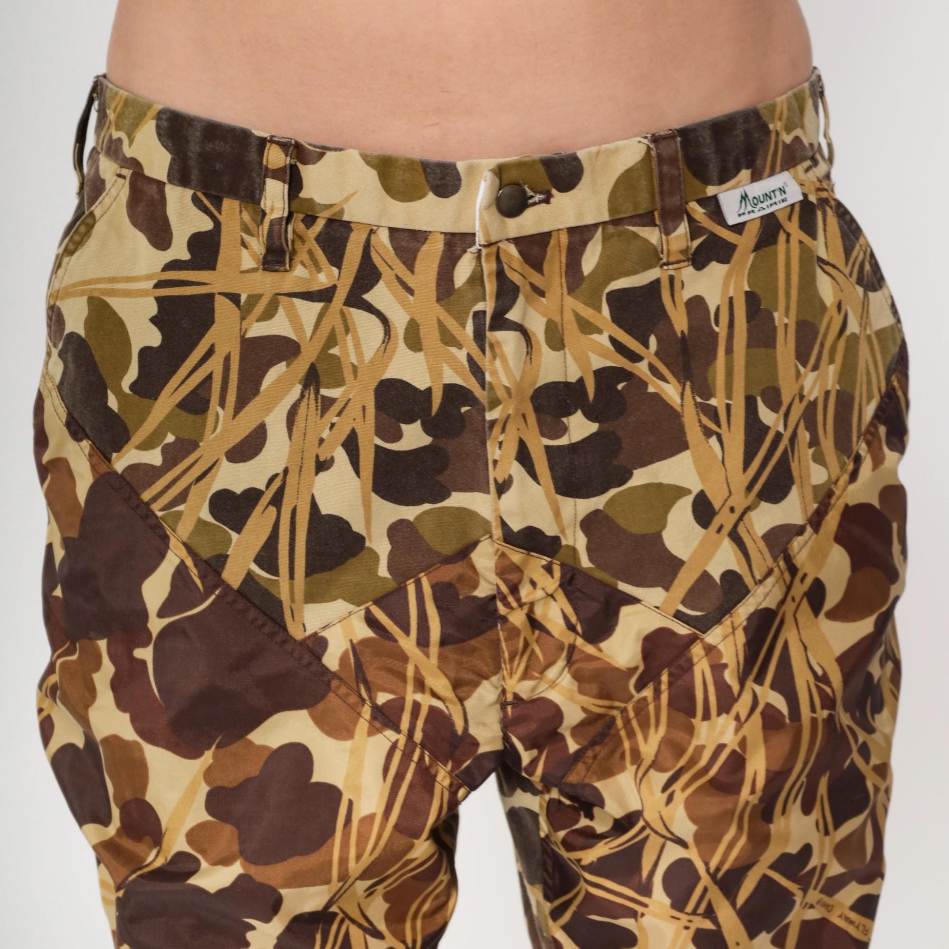 Y2K Mount'n Prairie Camo Pants Straight Leg Reed Print Brown Tan 38
