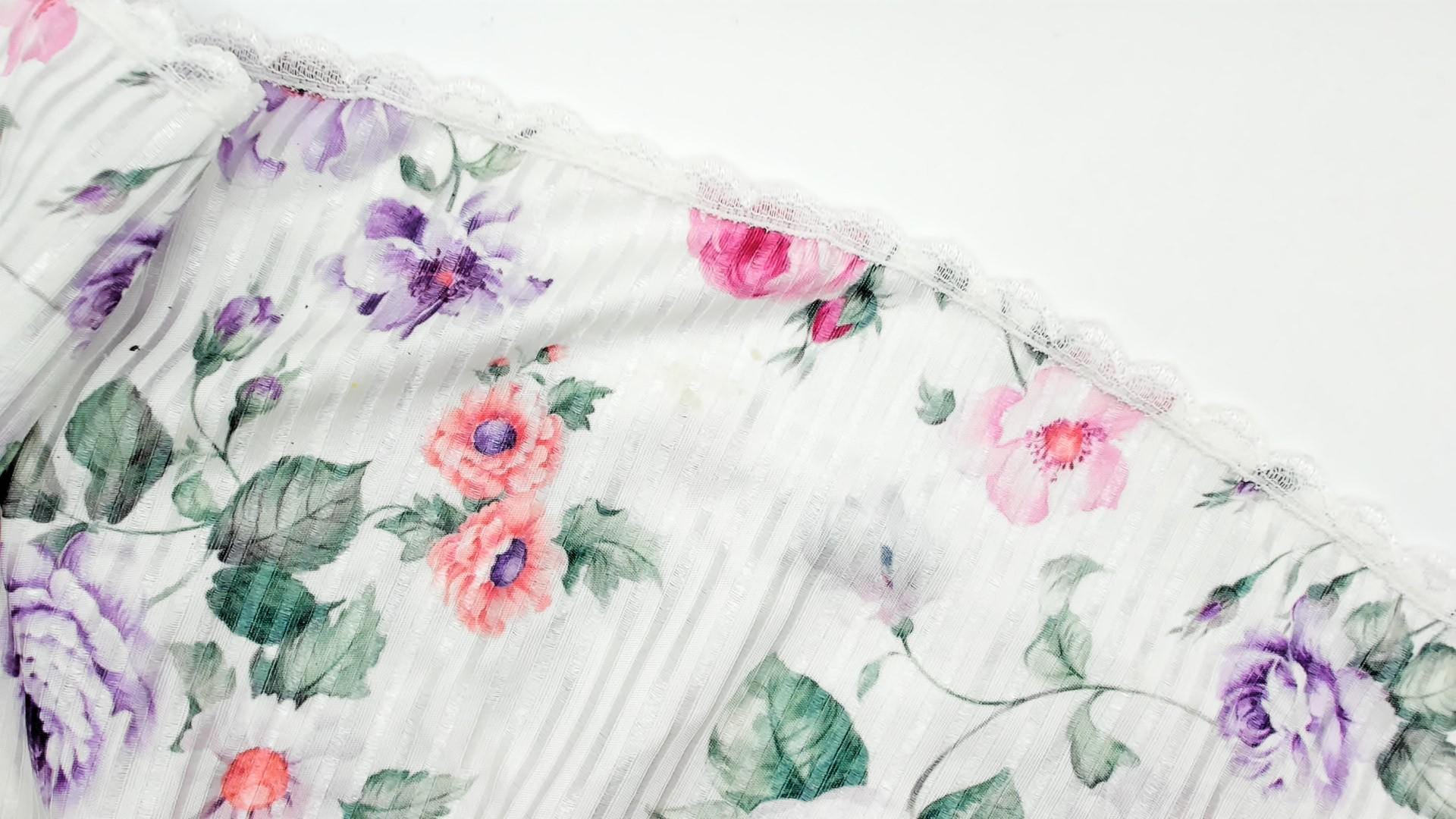 90s Floral Mini Slip Dress White Rose Print V-Neck Bow Camisole XXS