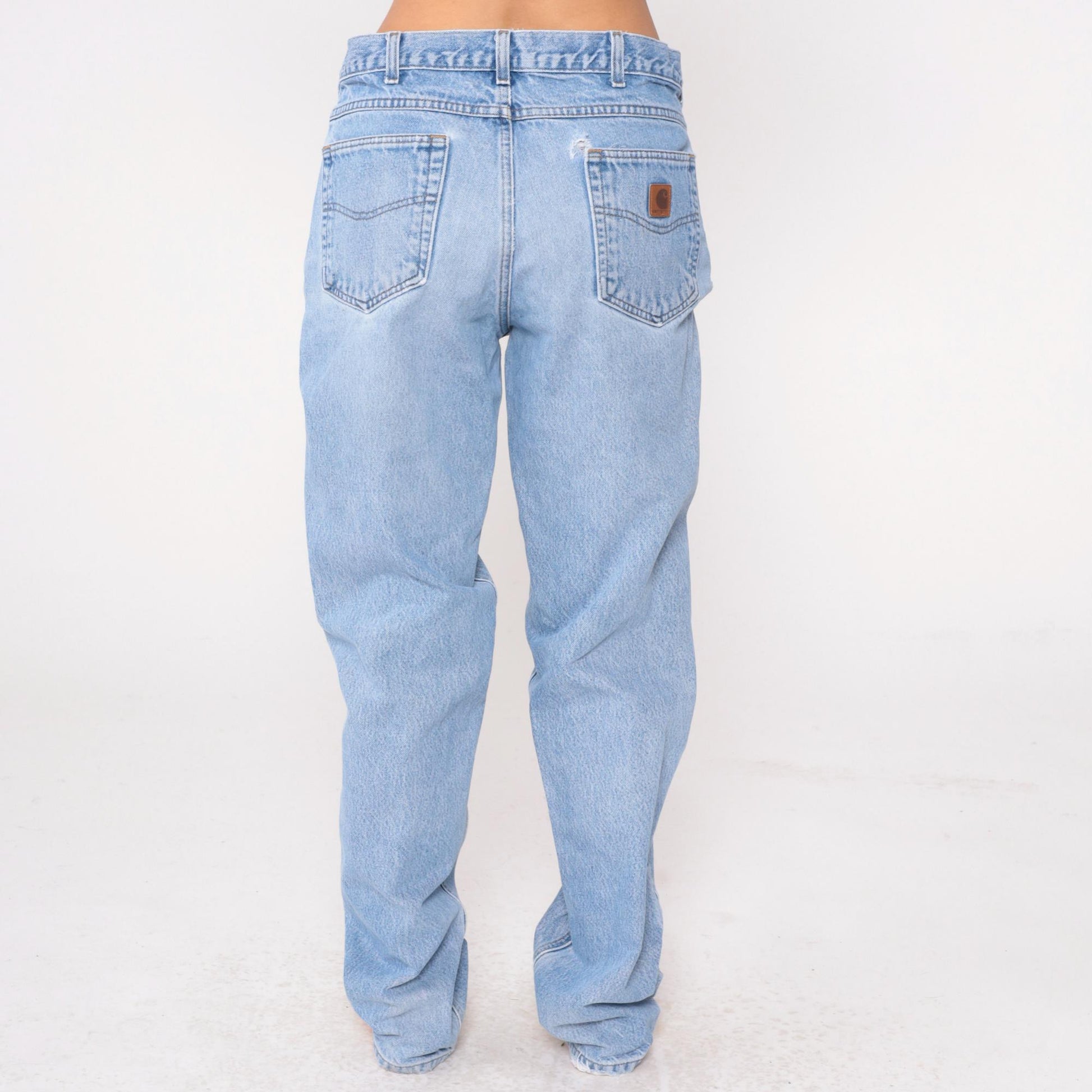 90s Carhartt Light Wash Denim Straight Leg Jeans 34x36 Large