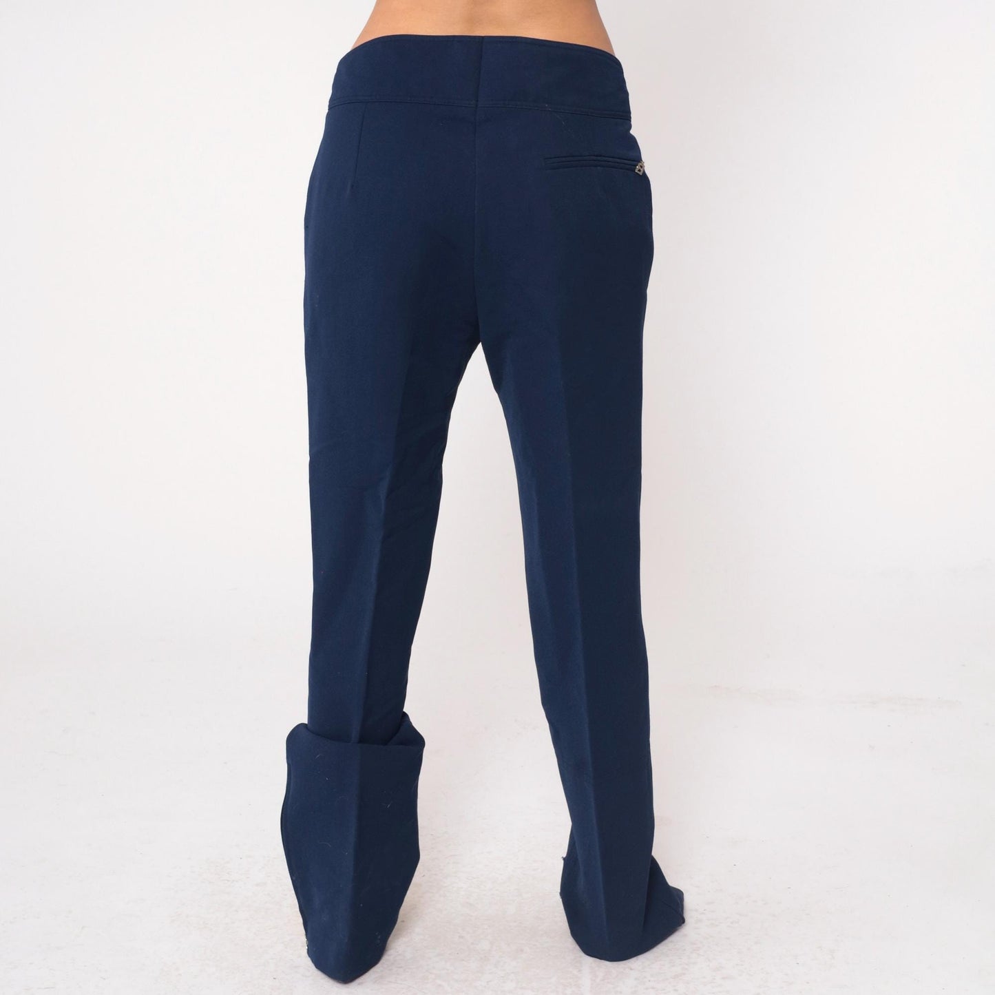 Bogner 80s Navy Wool Ski Pants High Rise Straight Leg Zippered Pockets Large