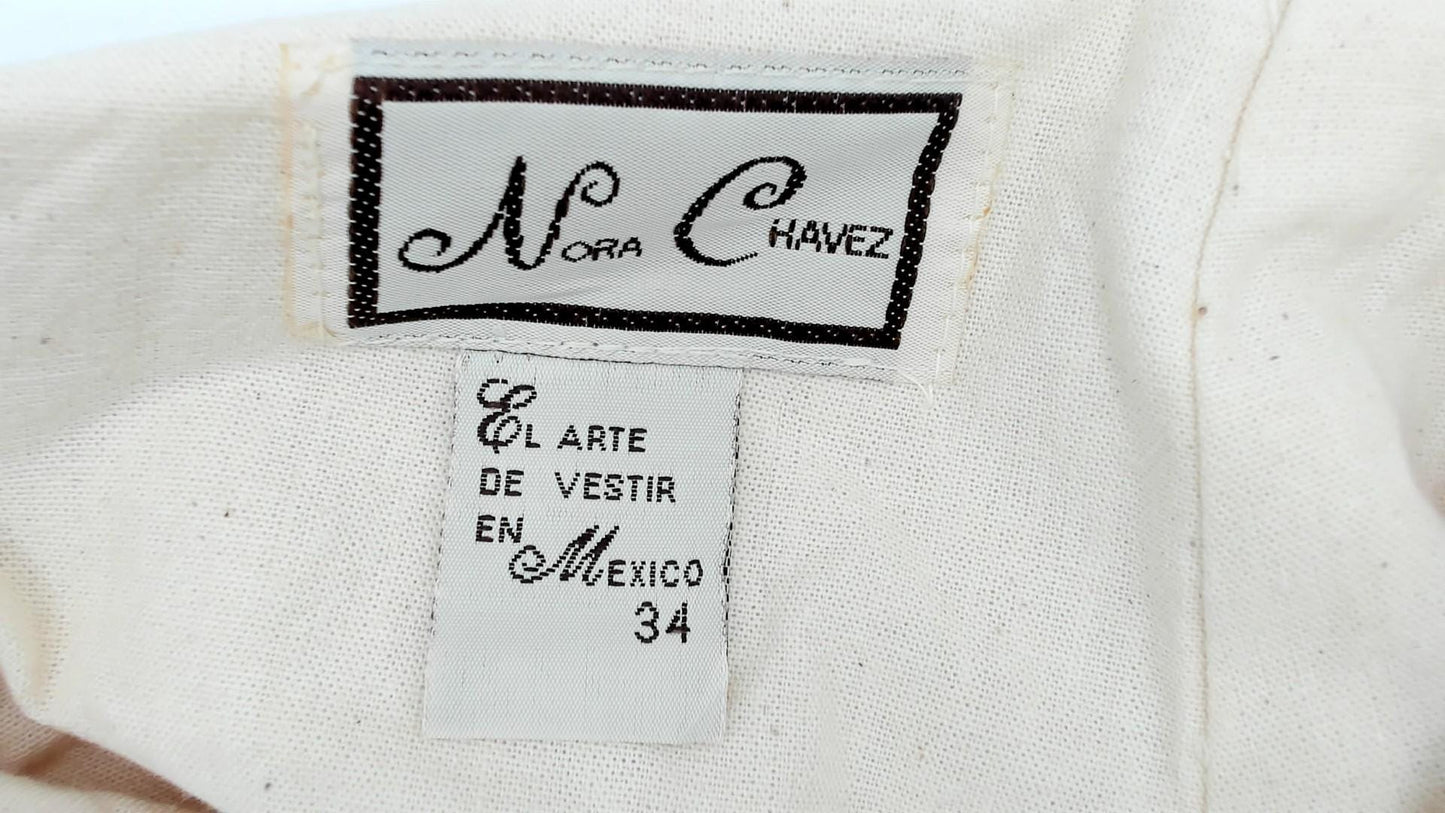 Y2K Nora Chavez White Mini Dress Blue Floral Halter Lace-Up Medium
