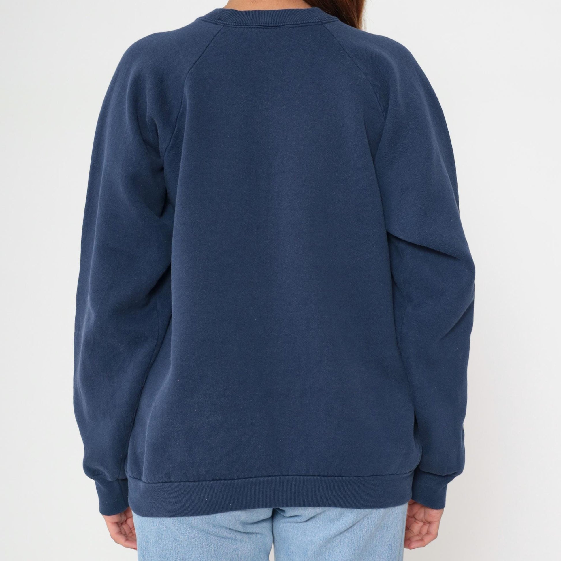 90s Union Station Washington DC Navy Sweatshirt Embroidered Raglan Extra Large XL