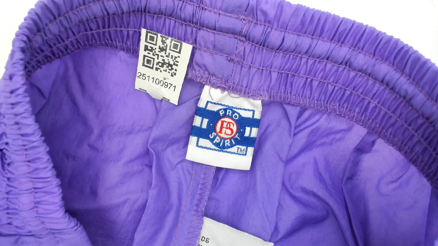 80s Purple Athletic Shorts High Waist Elastic Nylon Running Medium M