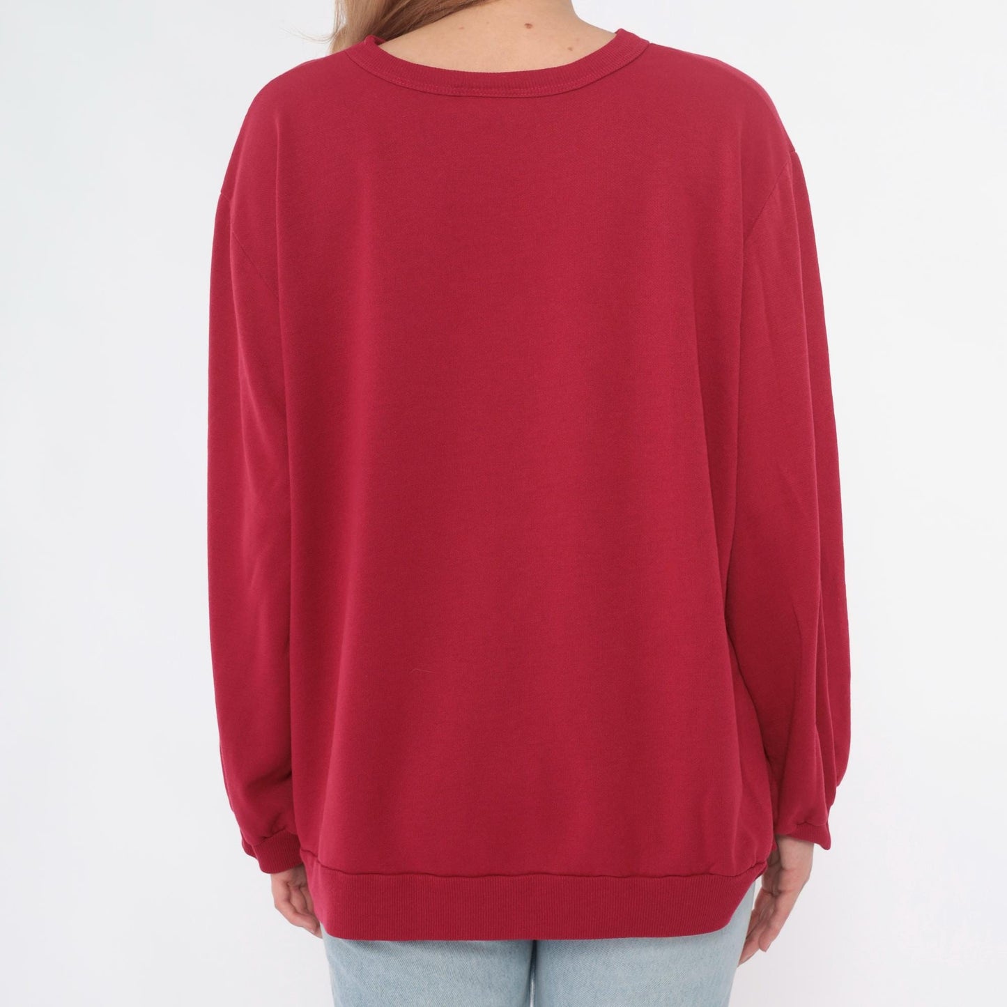 90s Hot Pink Floral Snowflake Embroidered Sweatshirt Crewneck Extra Large XXL